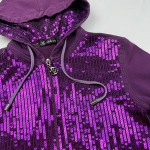 Purple sequins zip up jacket hoodie (S/M)
