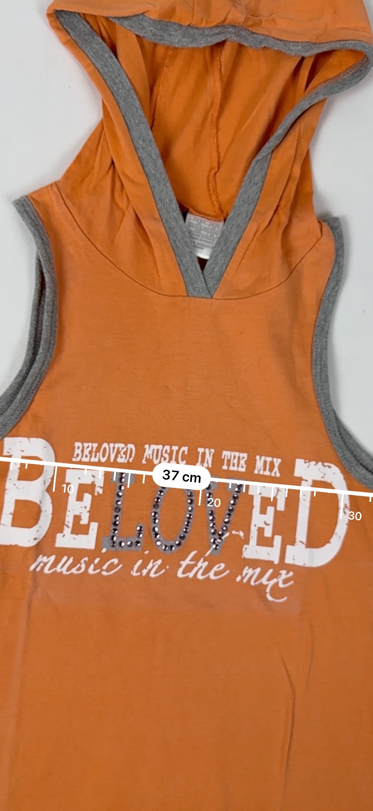 Orange cotton hooded top (S)