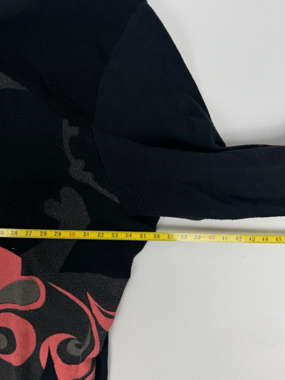 Black graphic long sleeves top (S)