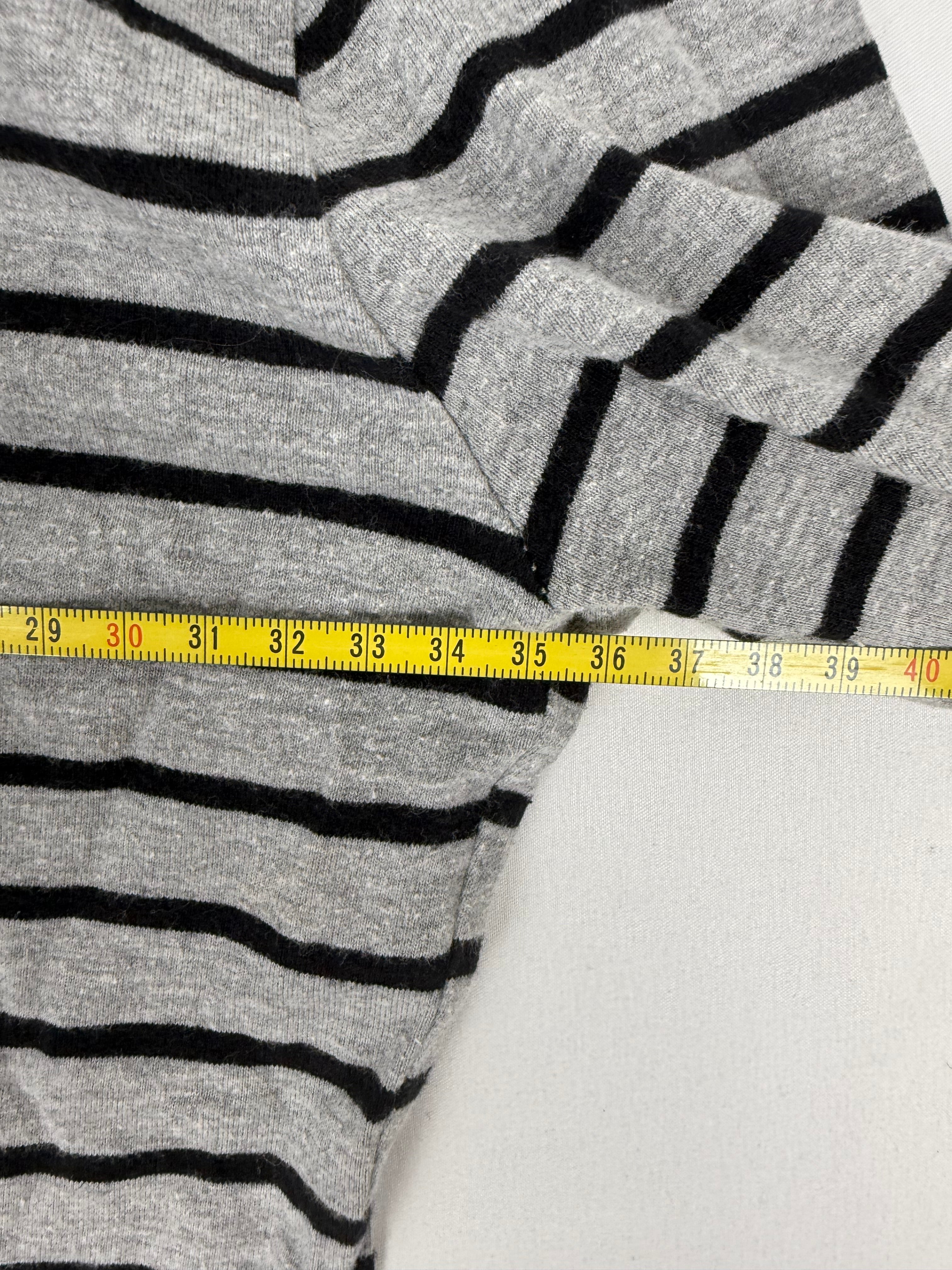 Grey striped cotton long sleeves top (S)