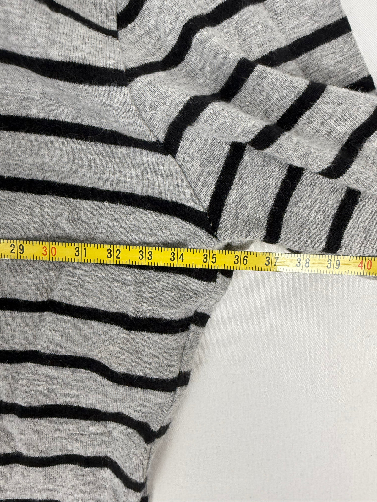Grey striped cotton long sleeves top (S)