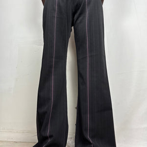 Black low rise flared bootcut office pants (L)