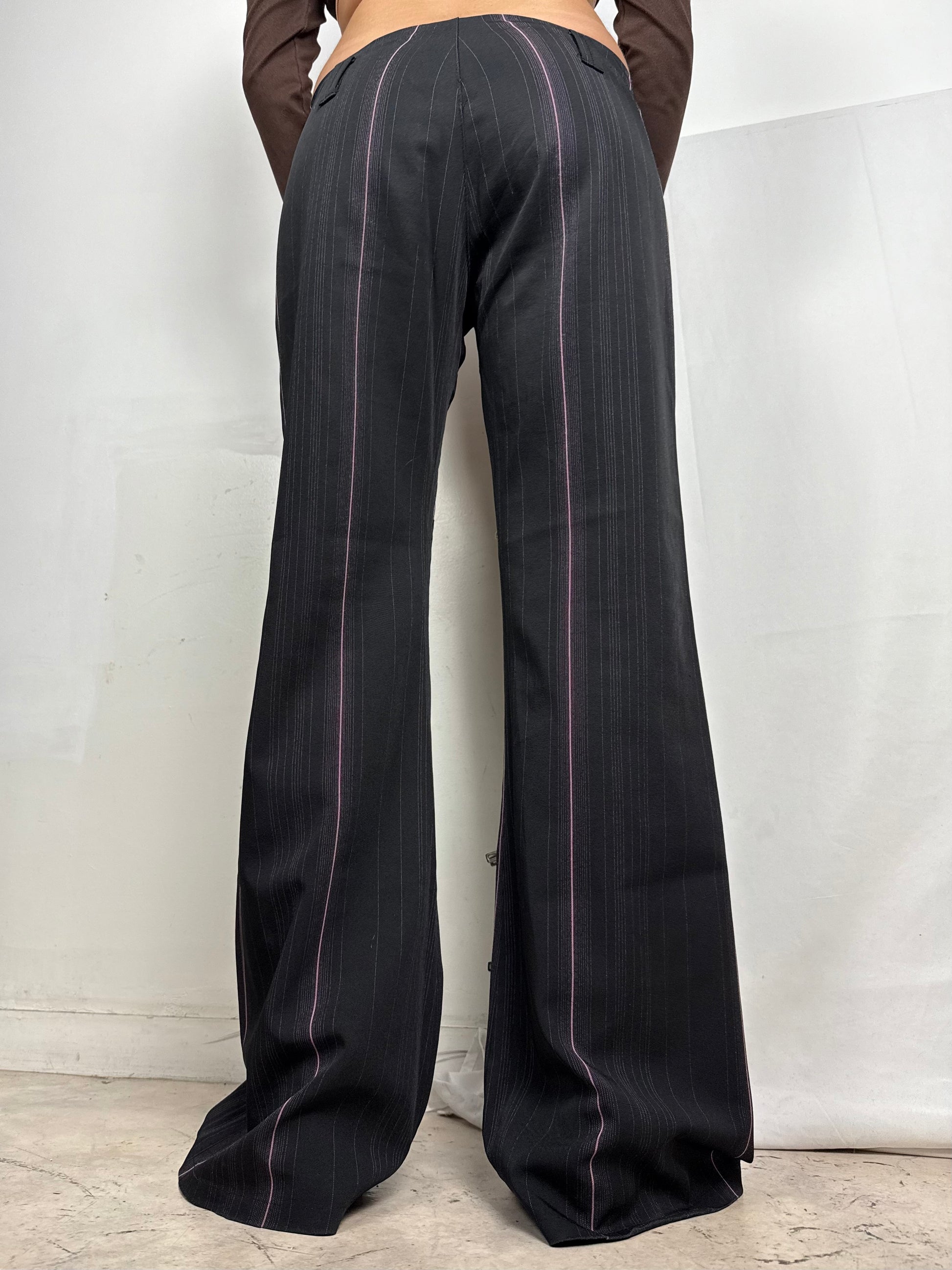 Black low rise flared bootcut office pants (L)