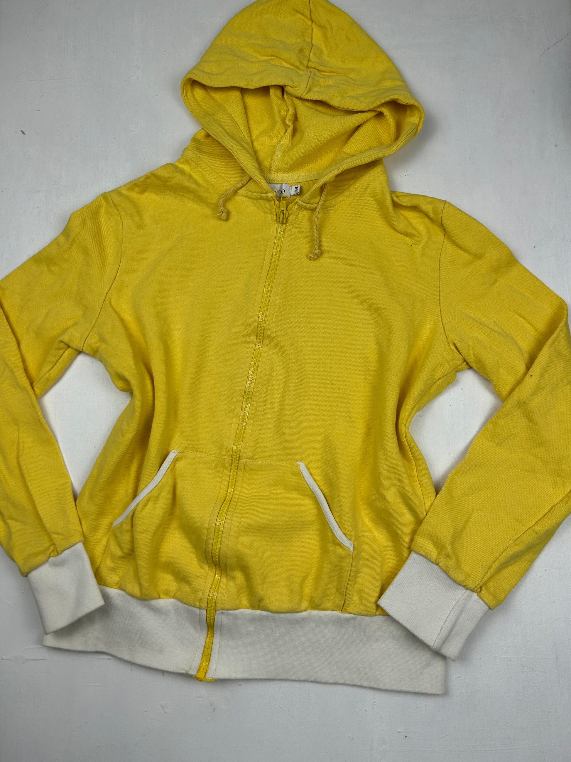 Yellow zip up hoodie (S/M)