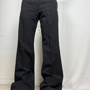 Black striped low rise flared bootcut office pants (M/L)