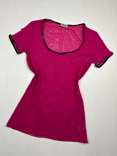 Mesh see trough pink tee (S/M)