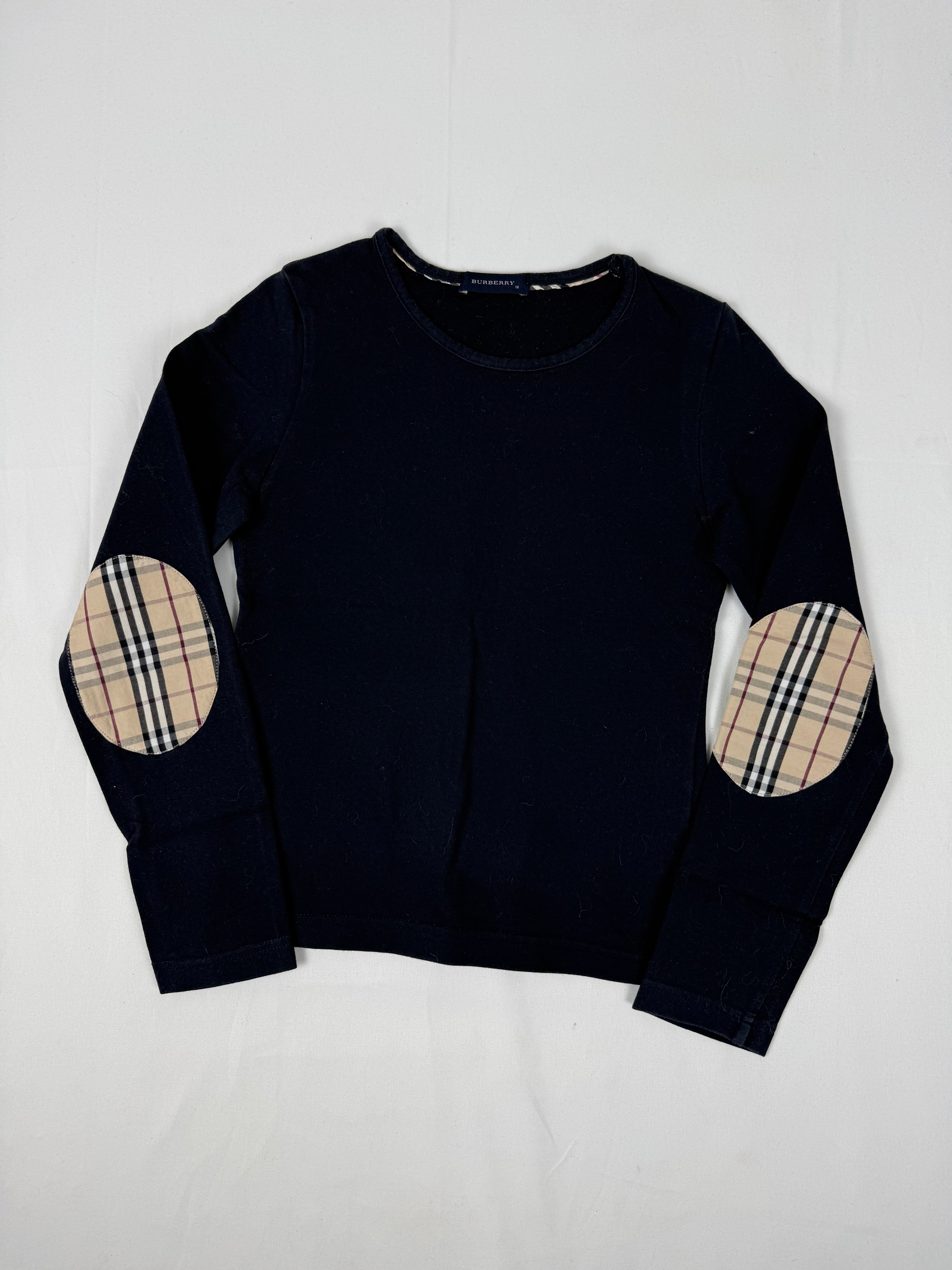 Black cotton long sleeves top (XS)
