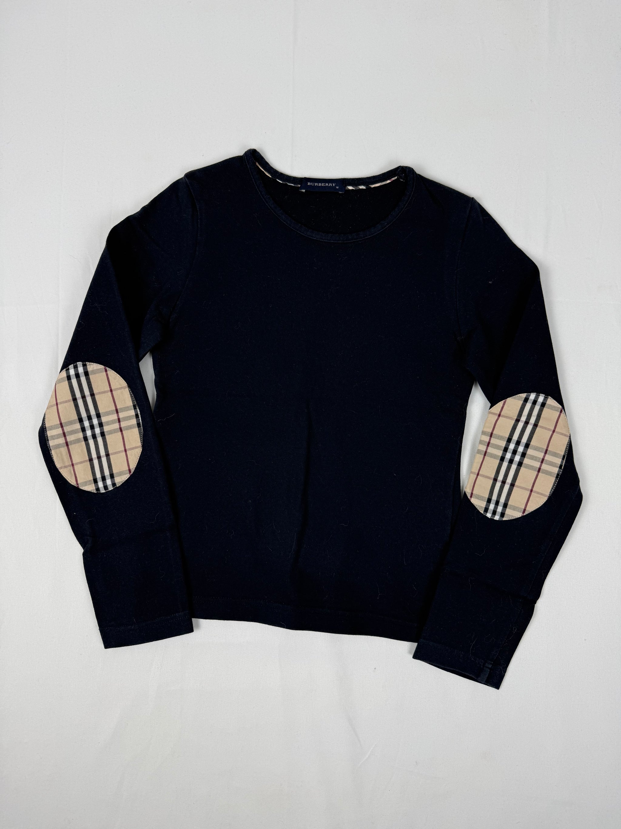 Black cotton long sleeves top (XS)