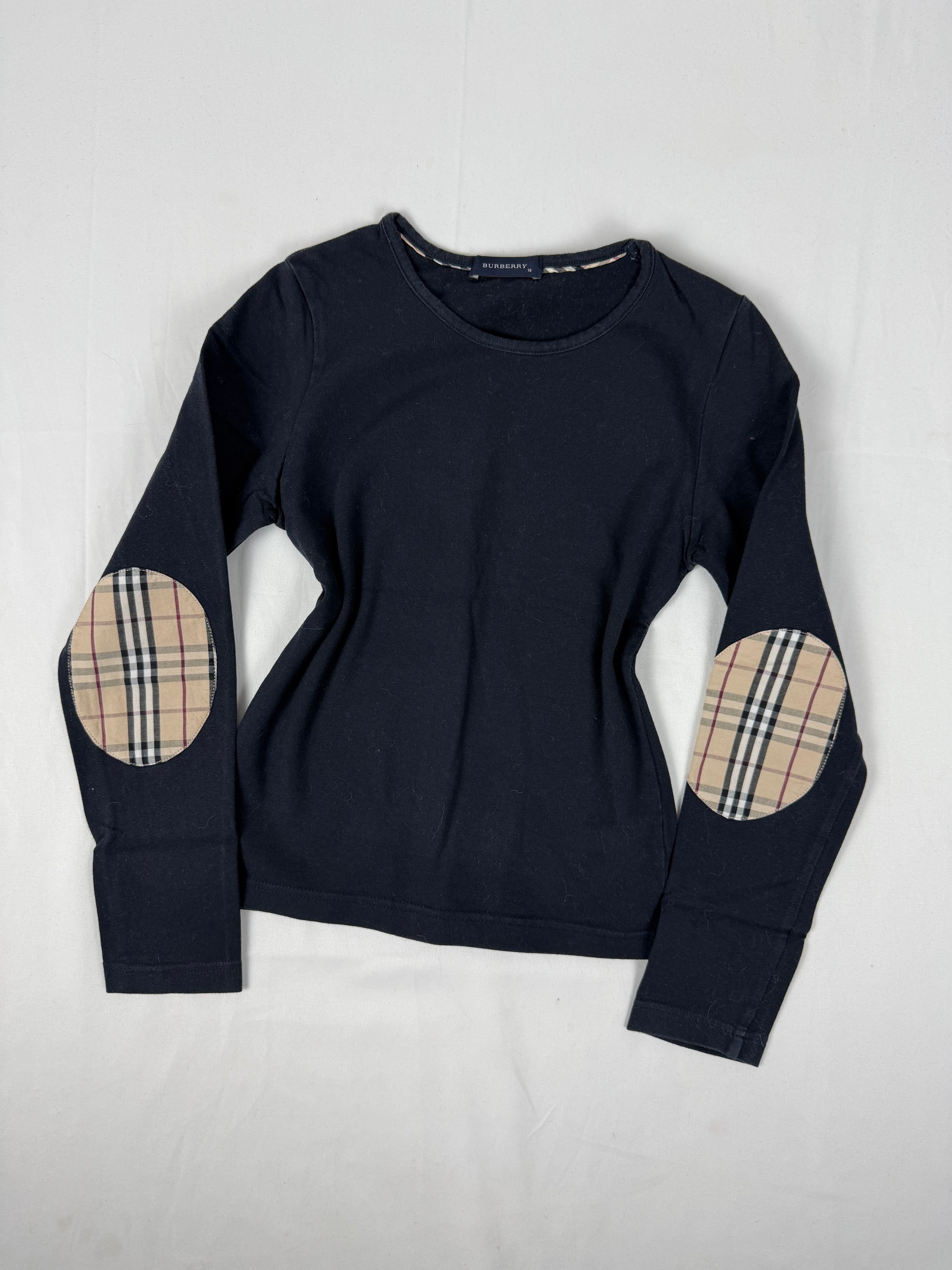 Black cotton long sleeves top (XS)