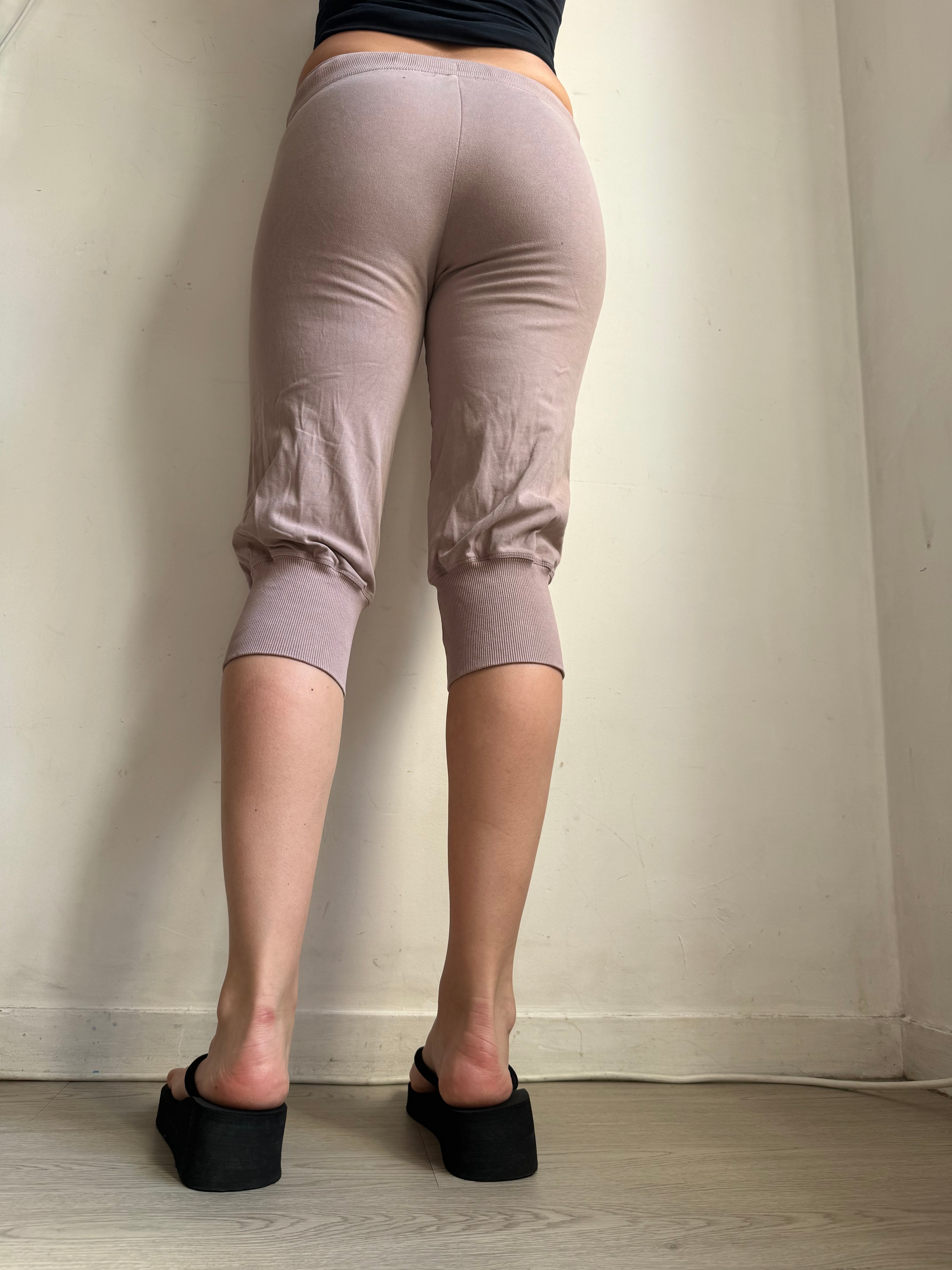 Beige cotton capri pants (S)