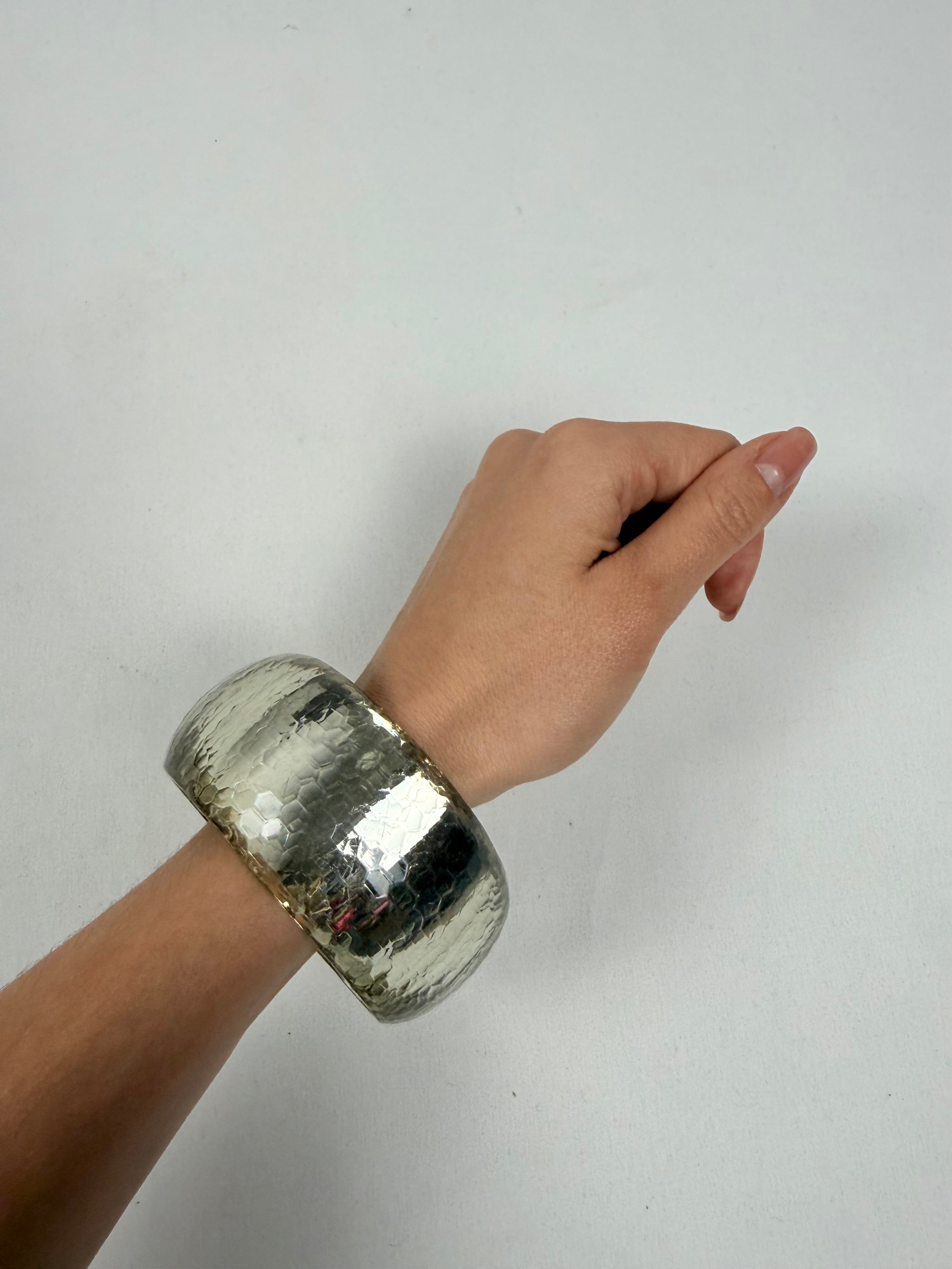 Silver inox bangle bracelet