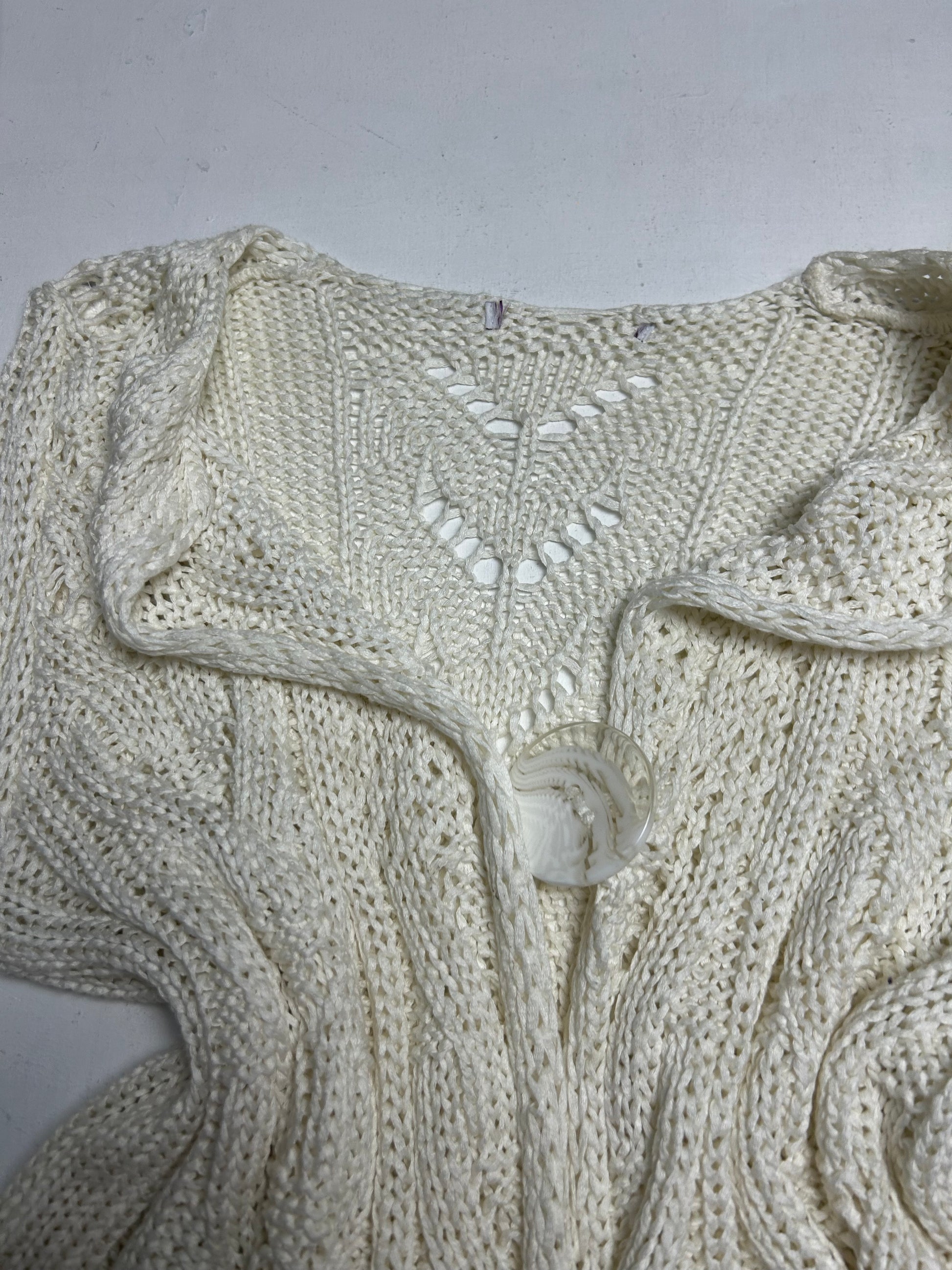 White crochet bolero cardigan jumper (S/M)