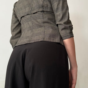 Beige office blazer + low rise capri pants set (XS)