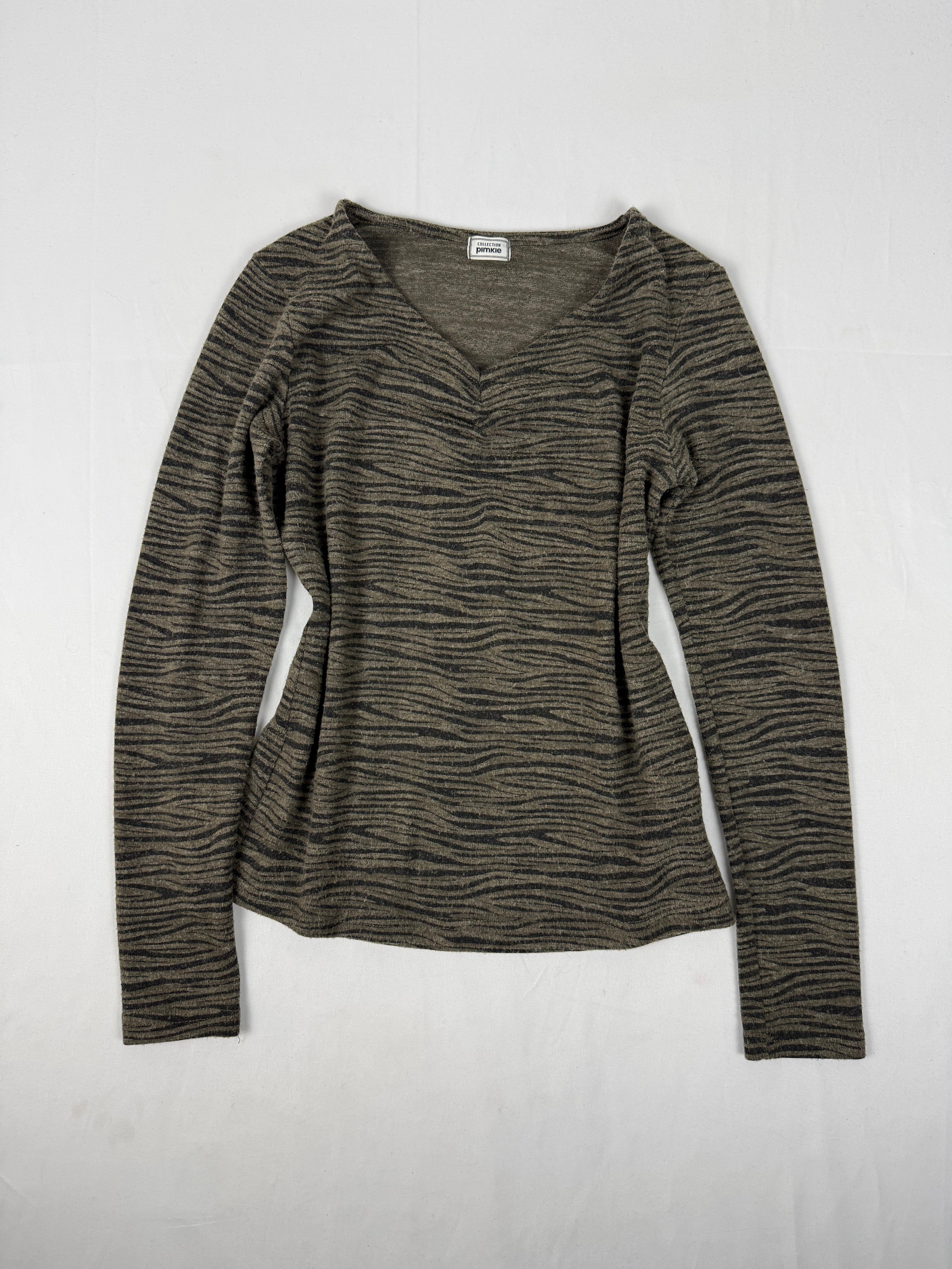 Khaki animal print jumper (S/M)