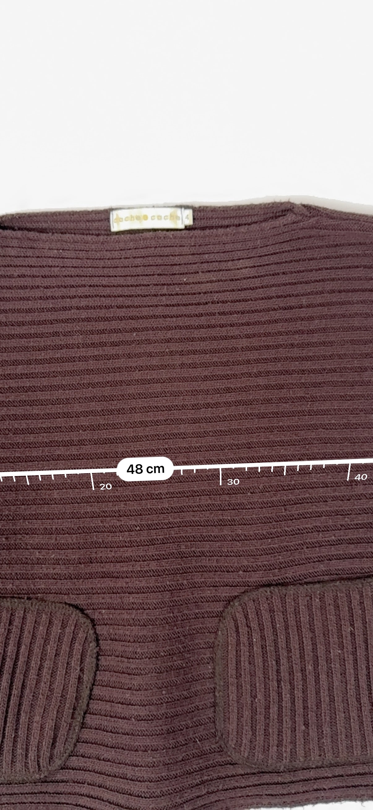 Brown ribbed jumper with pockets (XL)