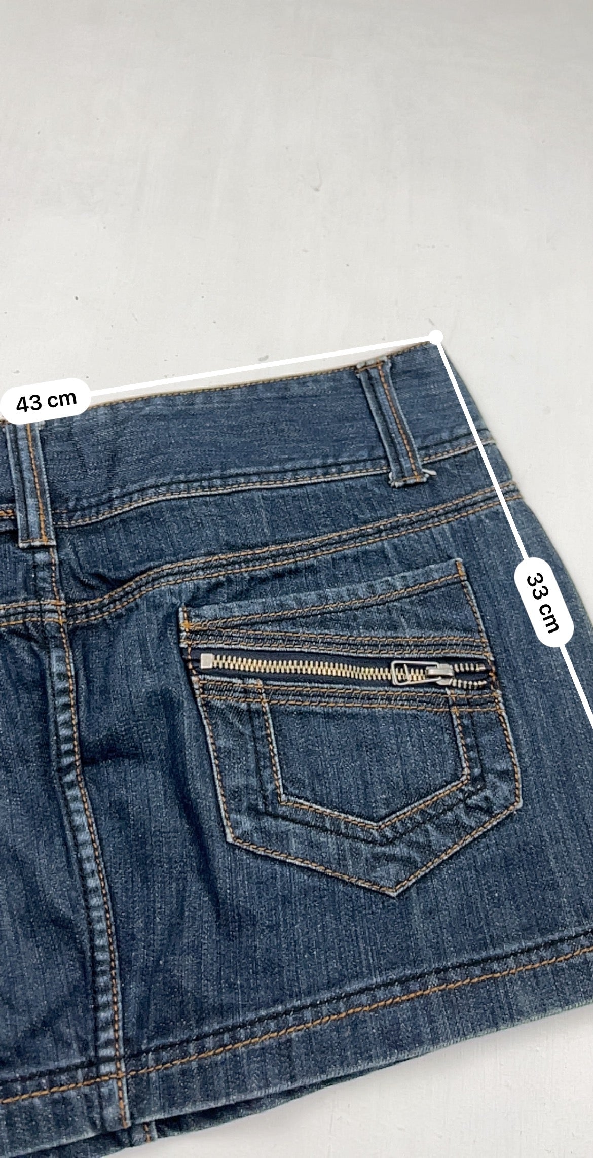 Navy denim mini  skirt (L/XL)