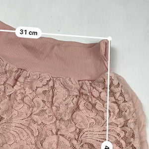 Baby pink lace pleated mini skirt (S/M)