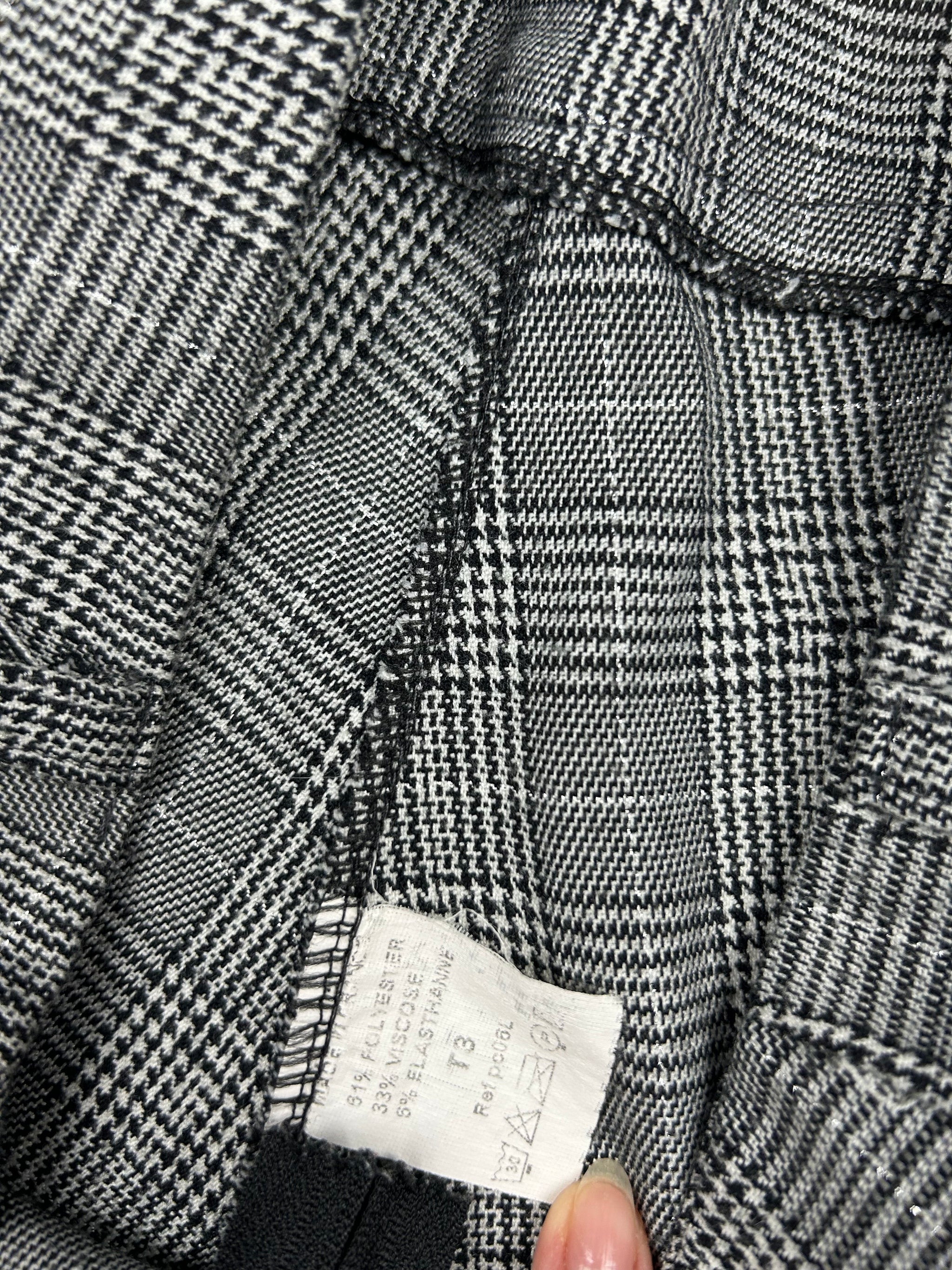Grey check print low rise office mini short (S/M)