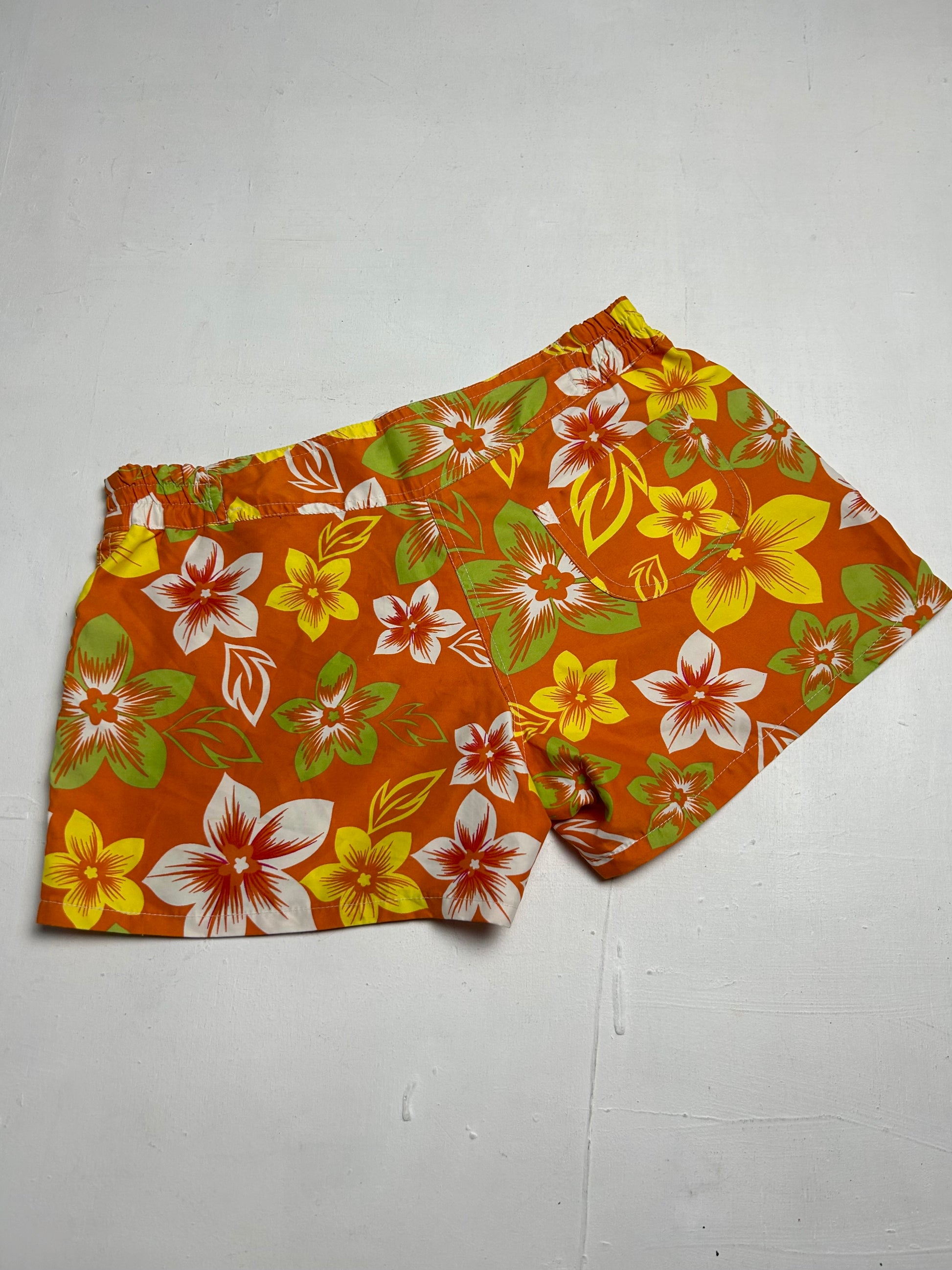 Orange floral print  low rise mini micro short (S/M)