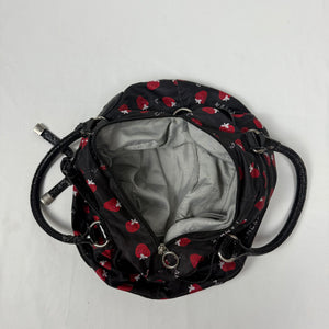 Black strawberries besace shoulder bag (37x23cm)