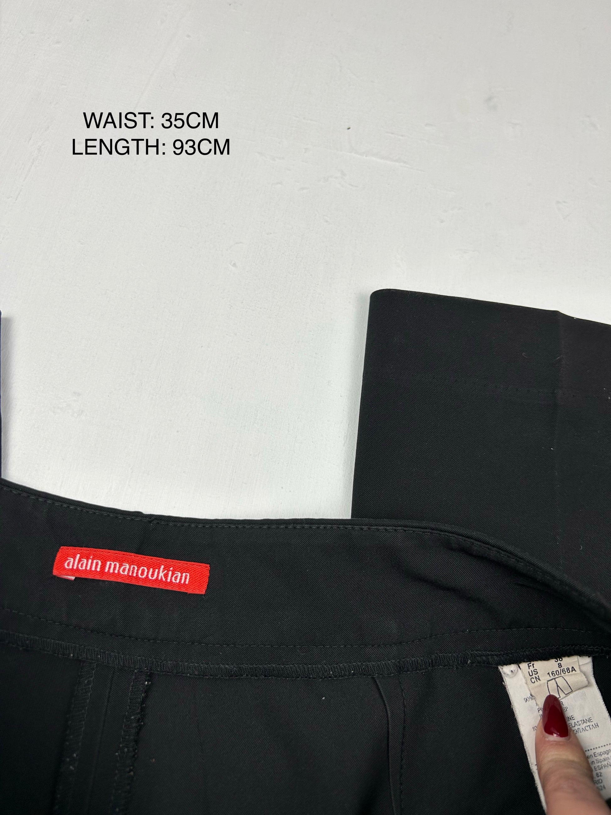 Black low rise cargo baggy office pants (M)