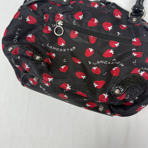 Black strawberries besace shoulder bag (37x23cm)