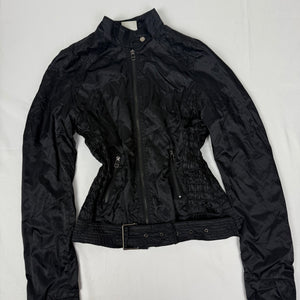 Black lightweight biker jacket with belt (M)