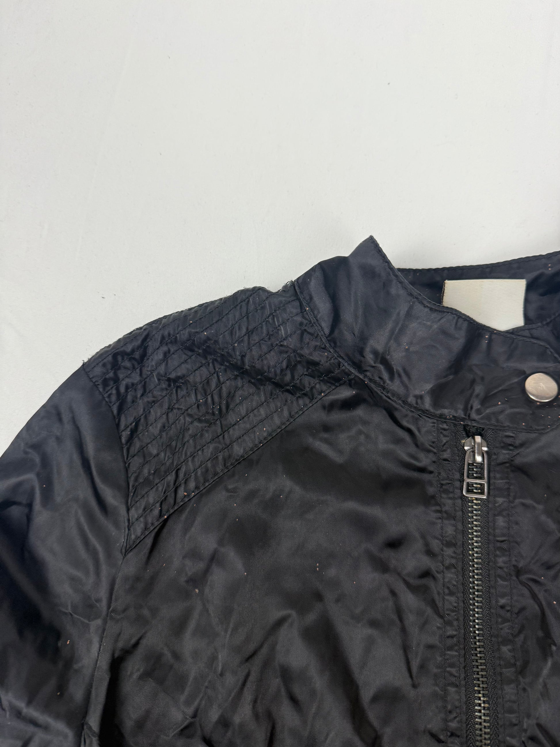 Black lightweight biker jacket with belt (M)