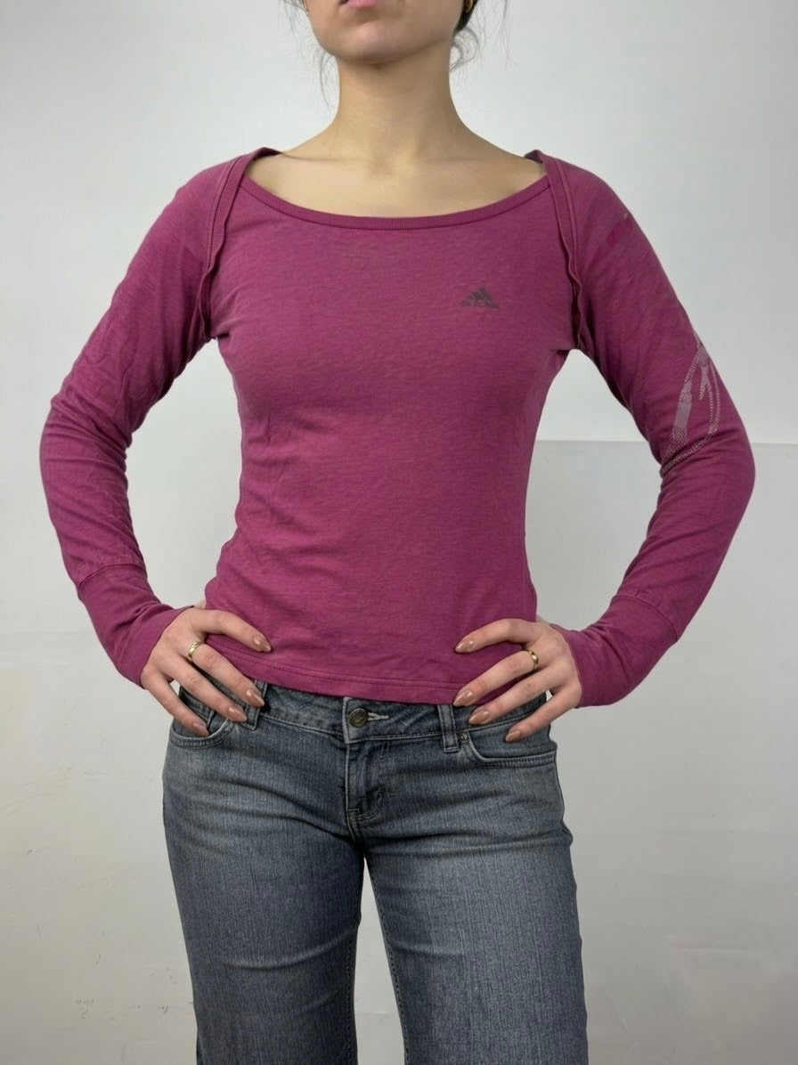 Pink cotton long sleeves top (S)