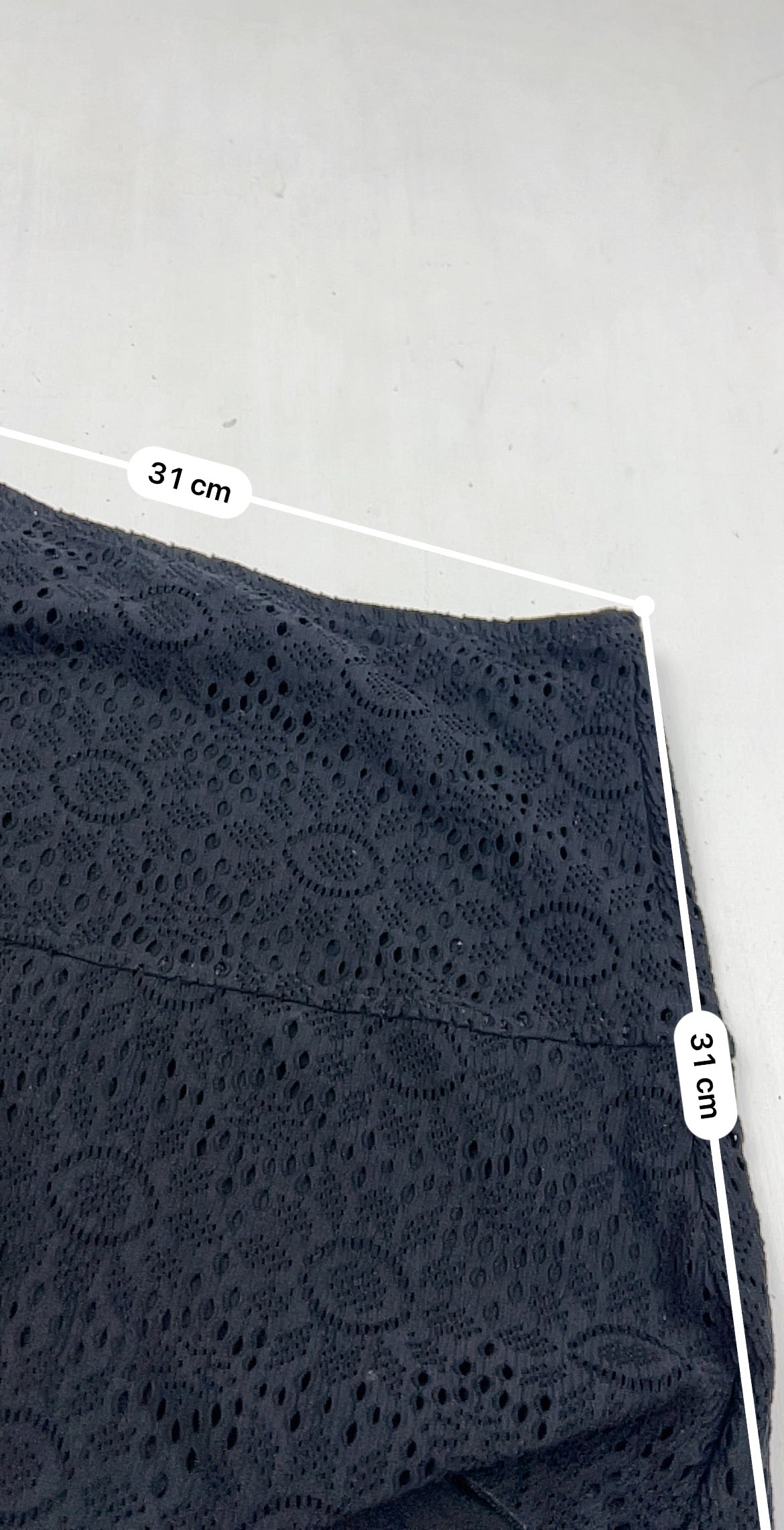 Black crochet lycra pareo mini skirt (S)