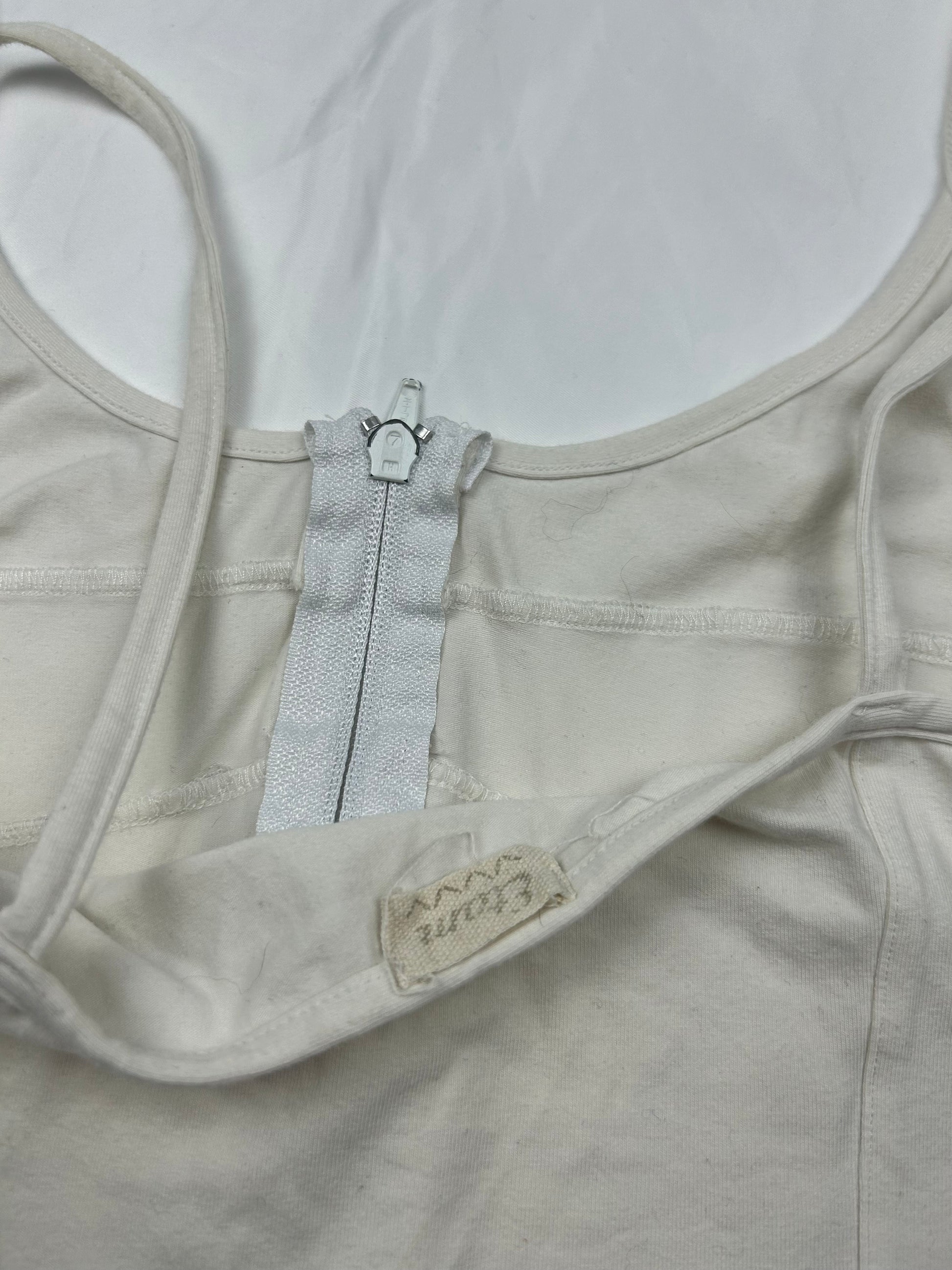 White zip up bustier cami top (M)