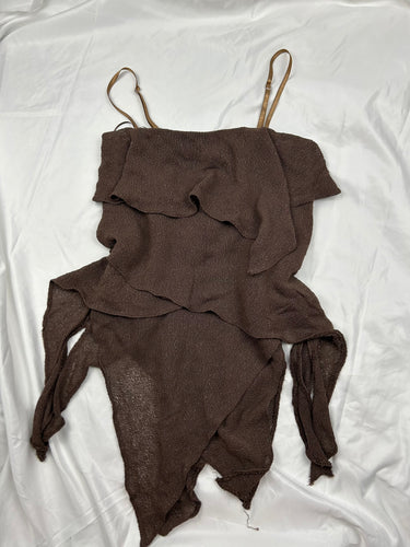 Brown asymmetric cami top (S/M)