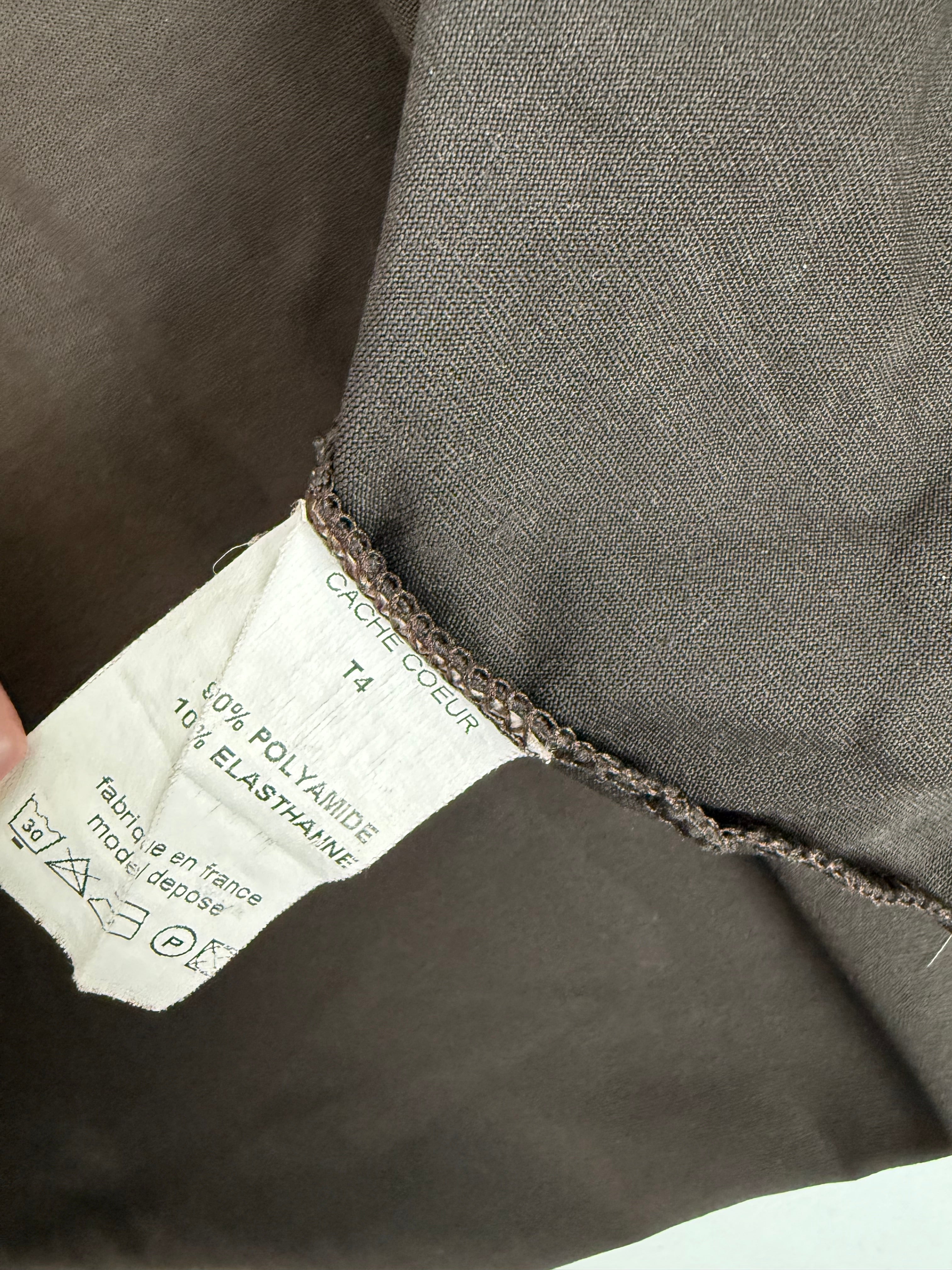 Brown lycra stretchy cardigan top (XL)