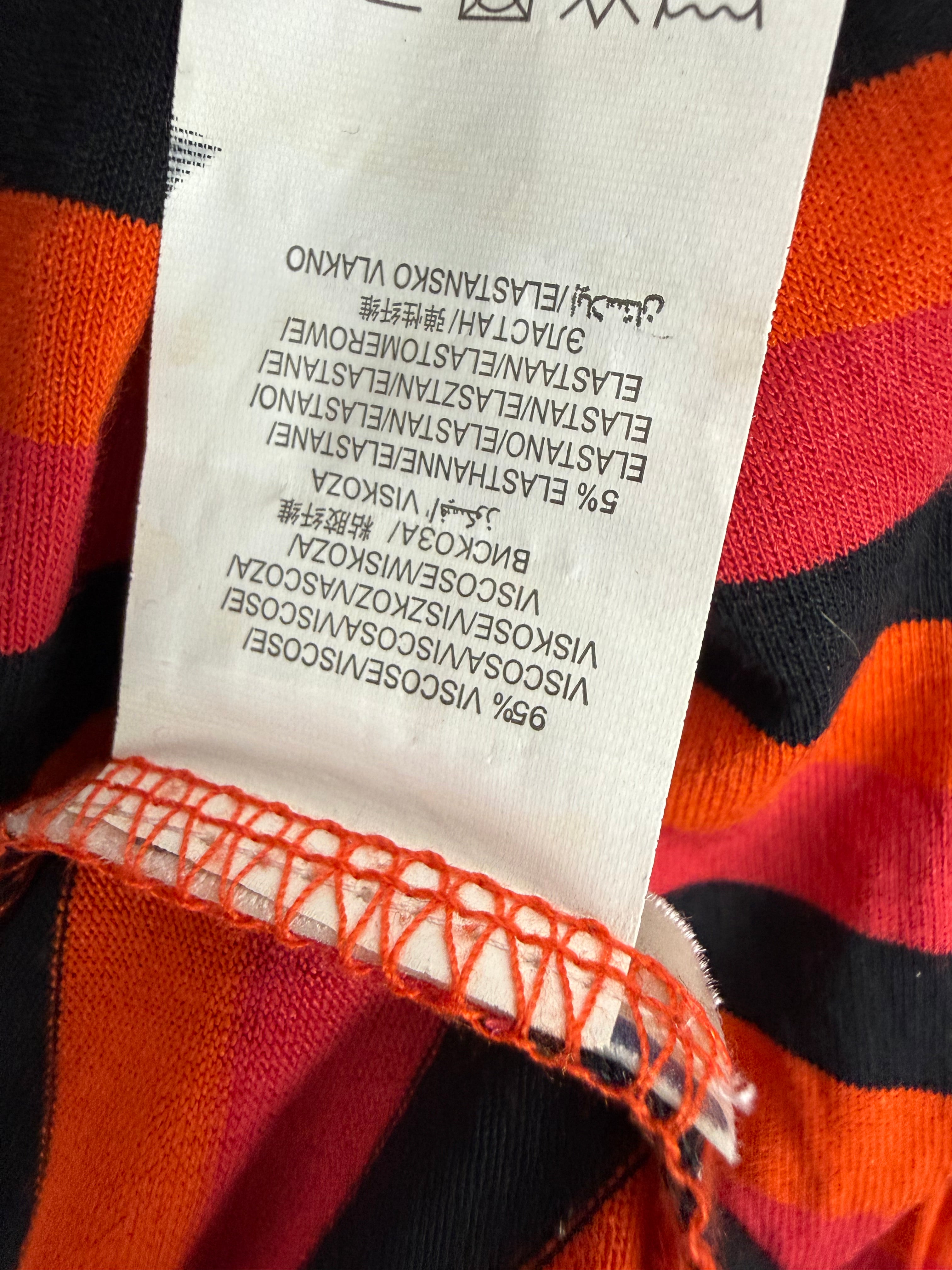 Orange striped turtleneck long sleeves top (S/M)