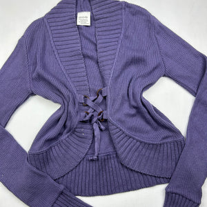 Purple cardigan lace up  jumper (M/L)