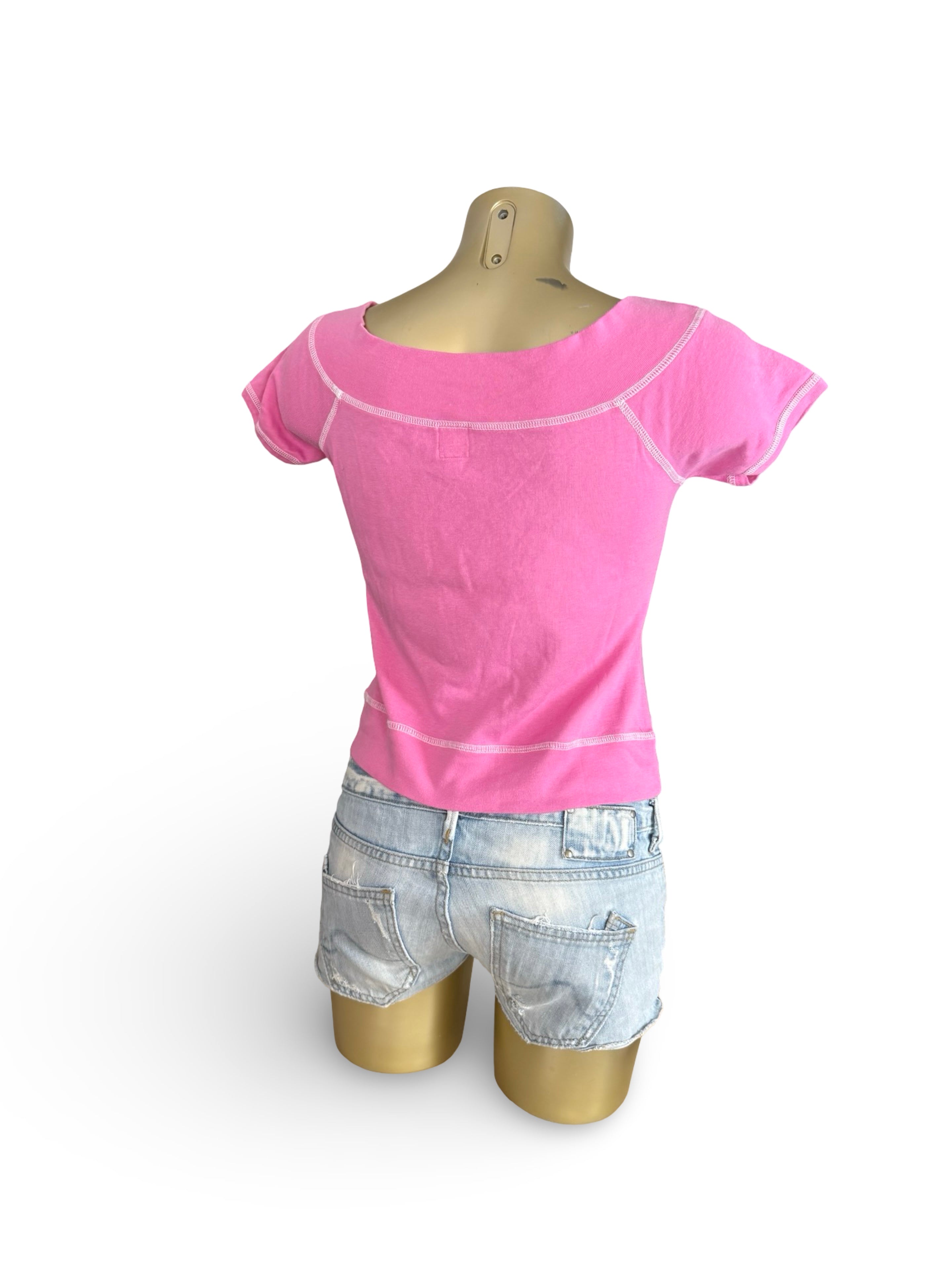 Pink activewear cotton logo tee (L)