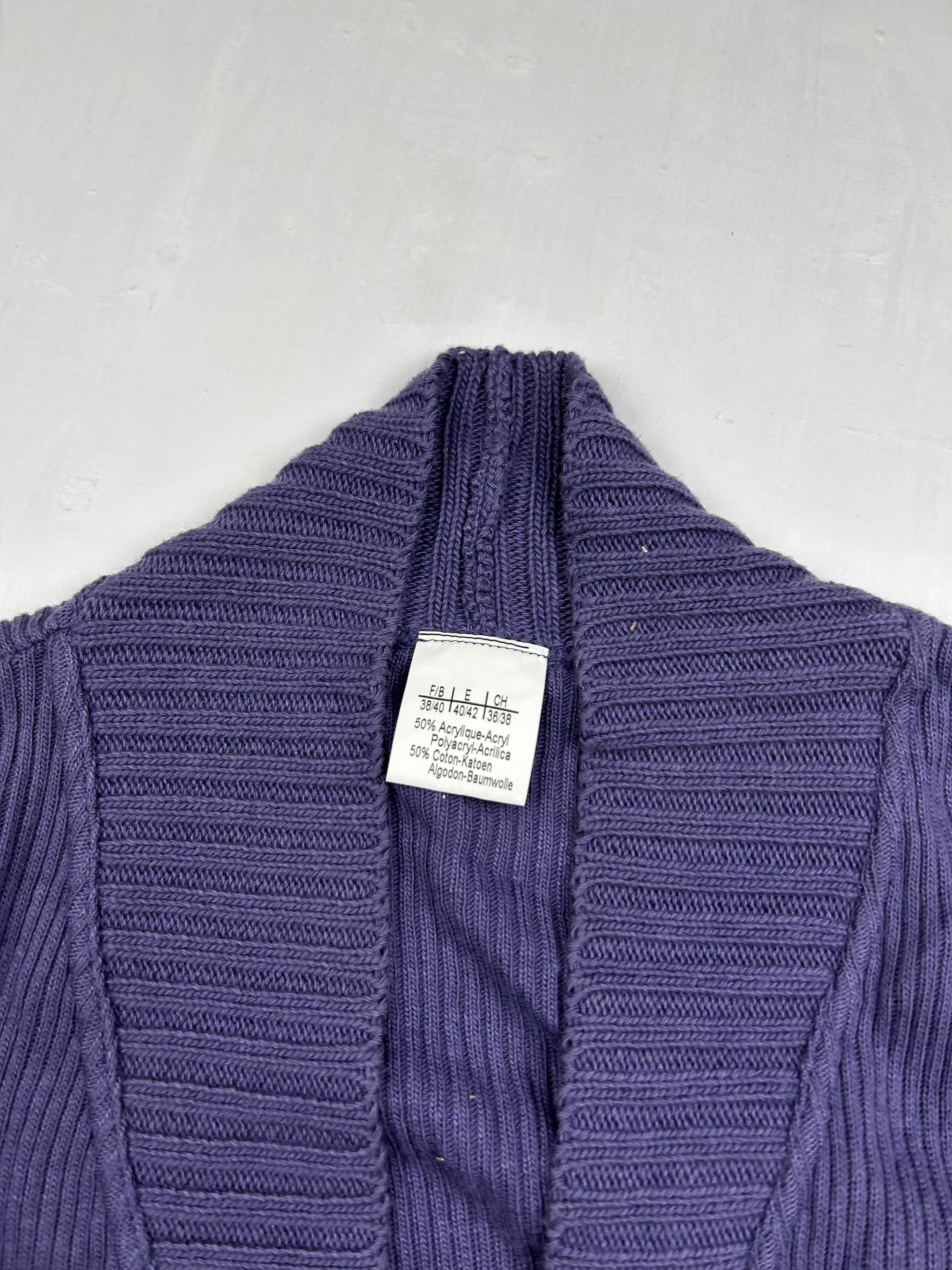 Purple cardigan lace up  jumper (M/L)