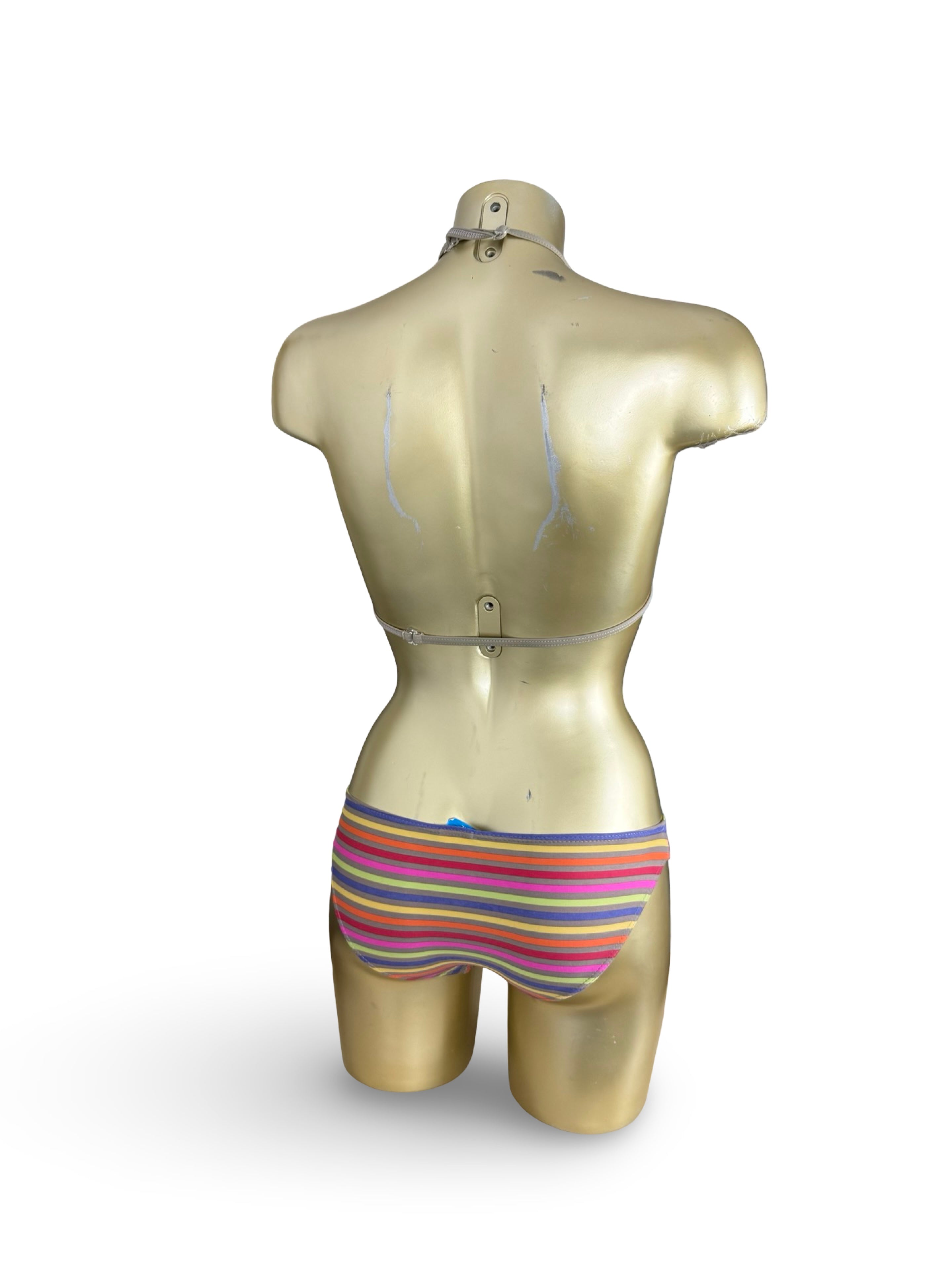 Multicolor striped low rise bikini set (XS)