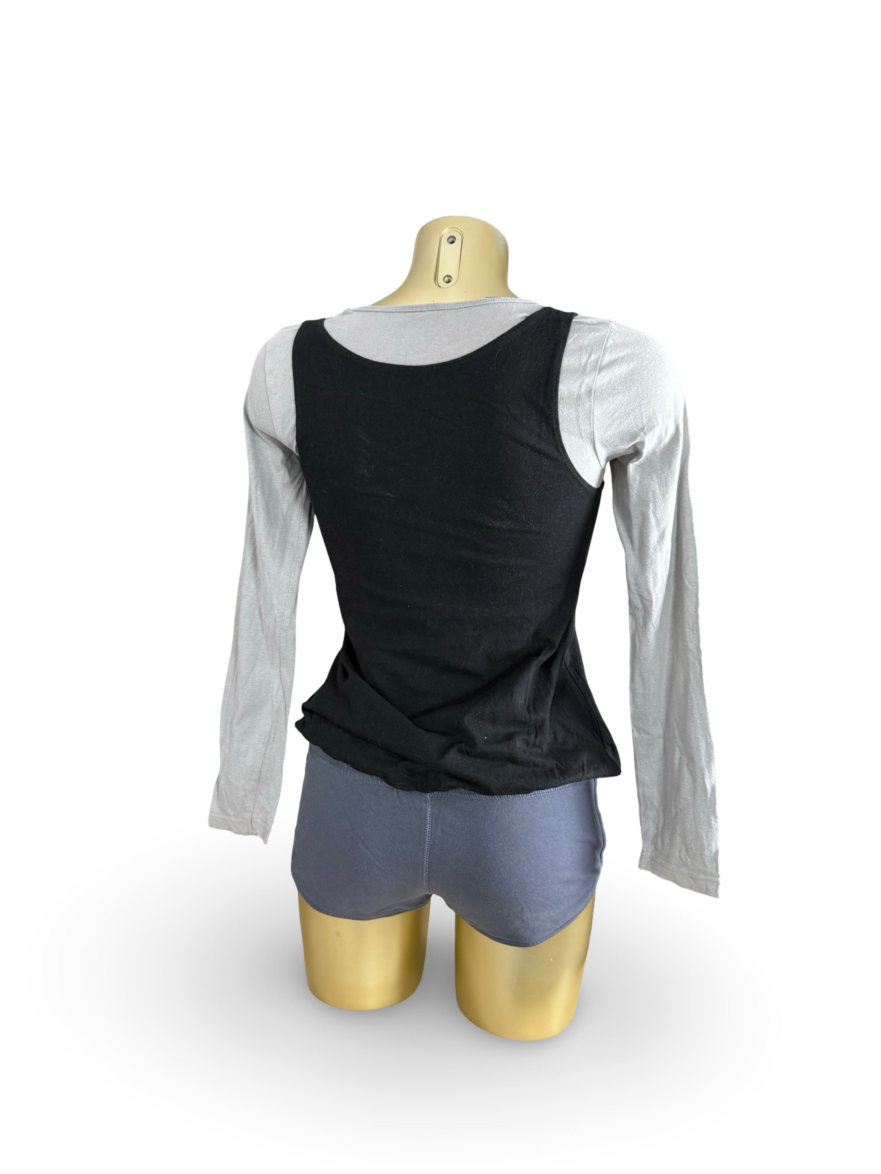 Black cotton long sleeves top (S/M)