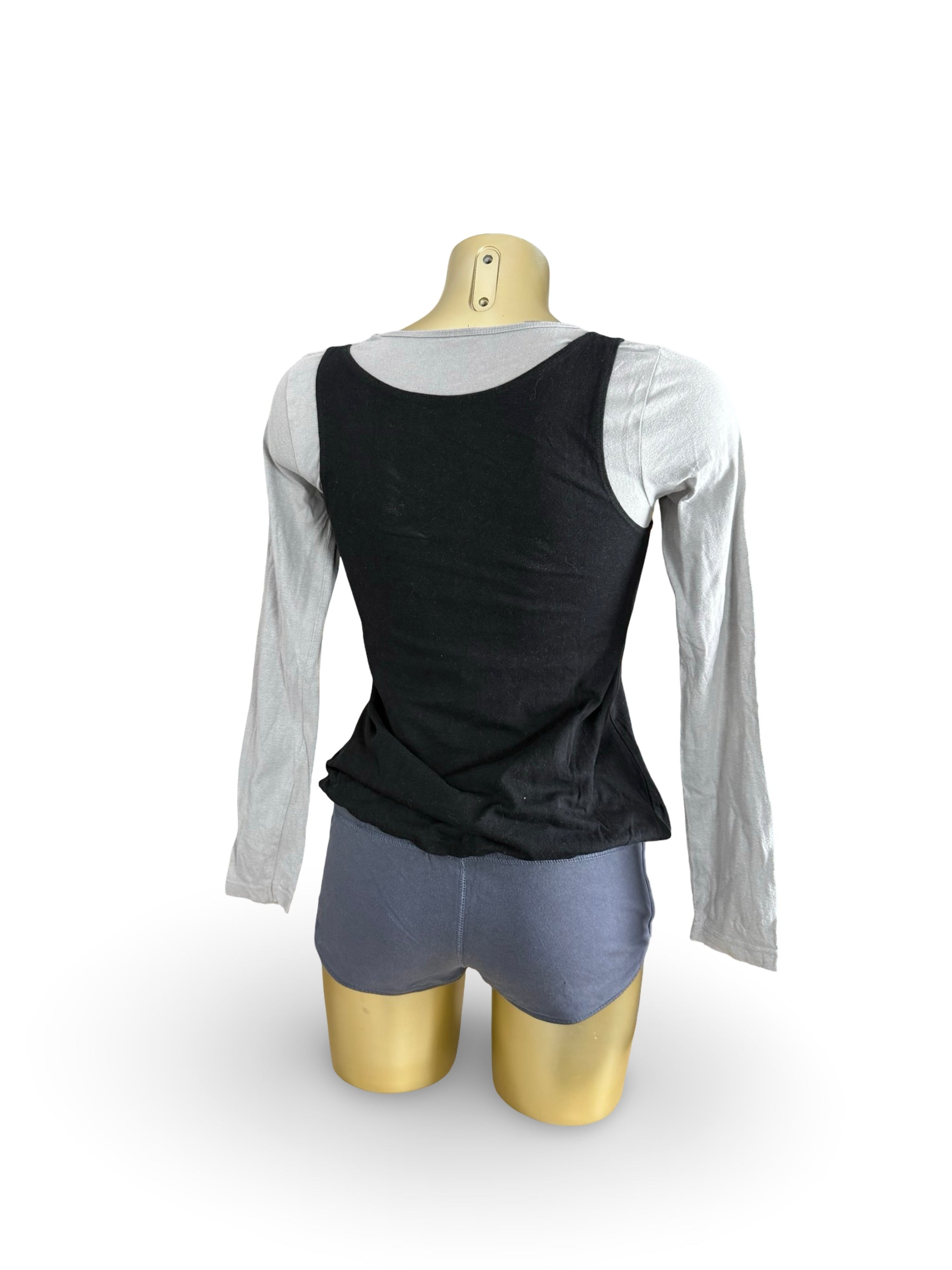 Black cotton long sleeves top (S/M)
