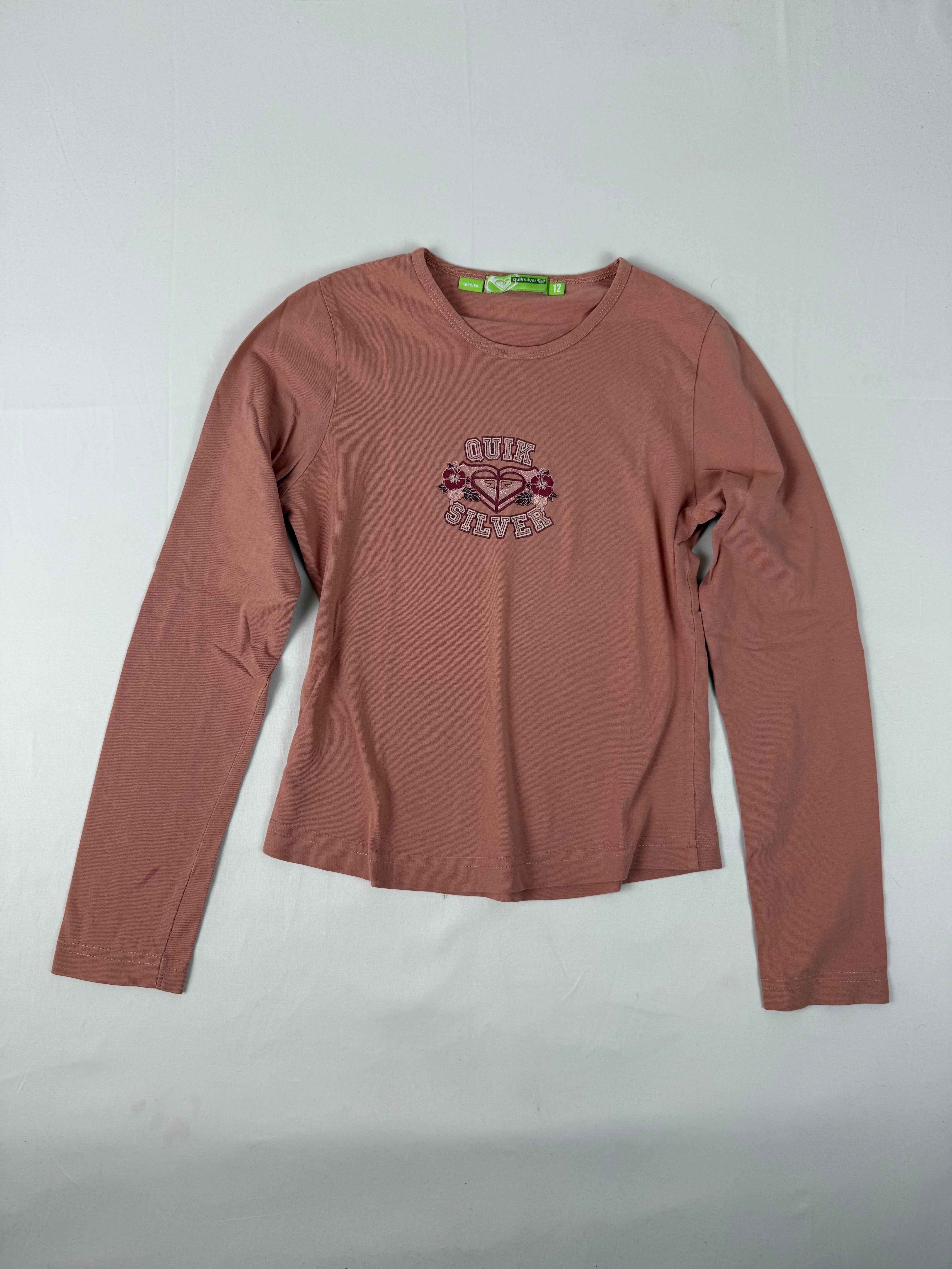 Pink graphic long sleeves top (S)