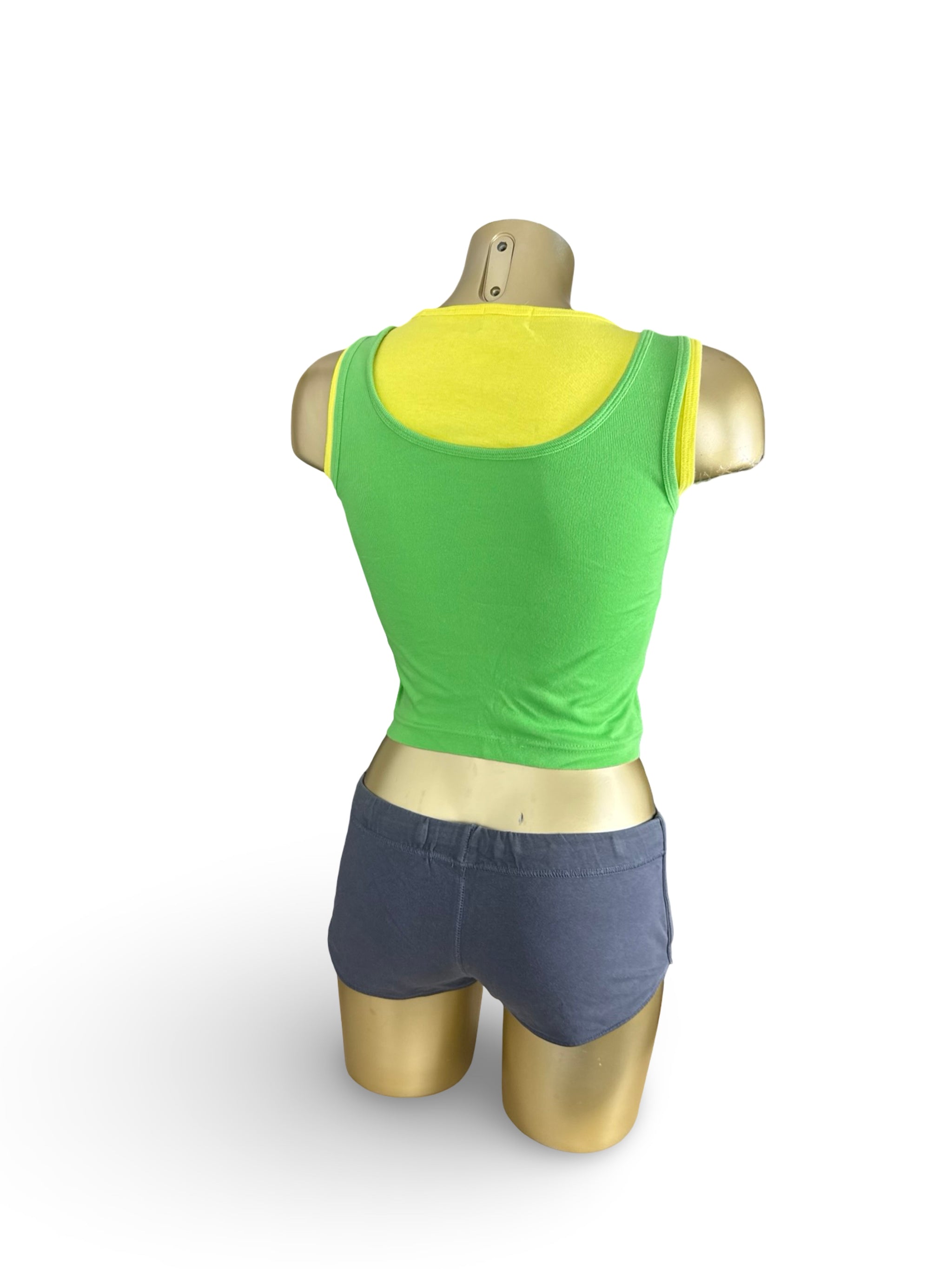 Green graphic 100% cotton top (XS/S)