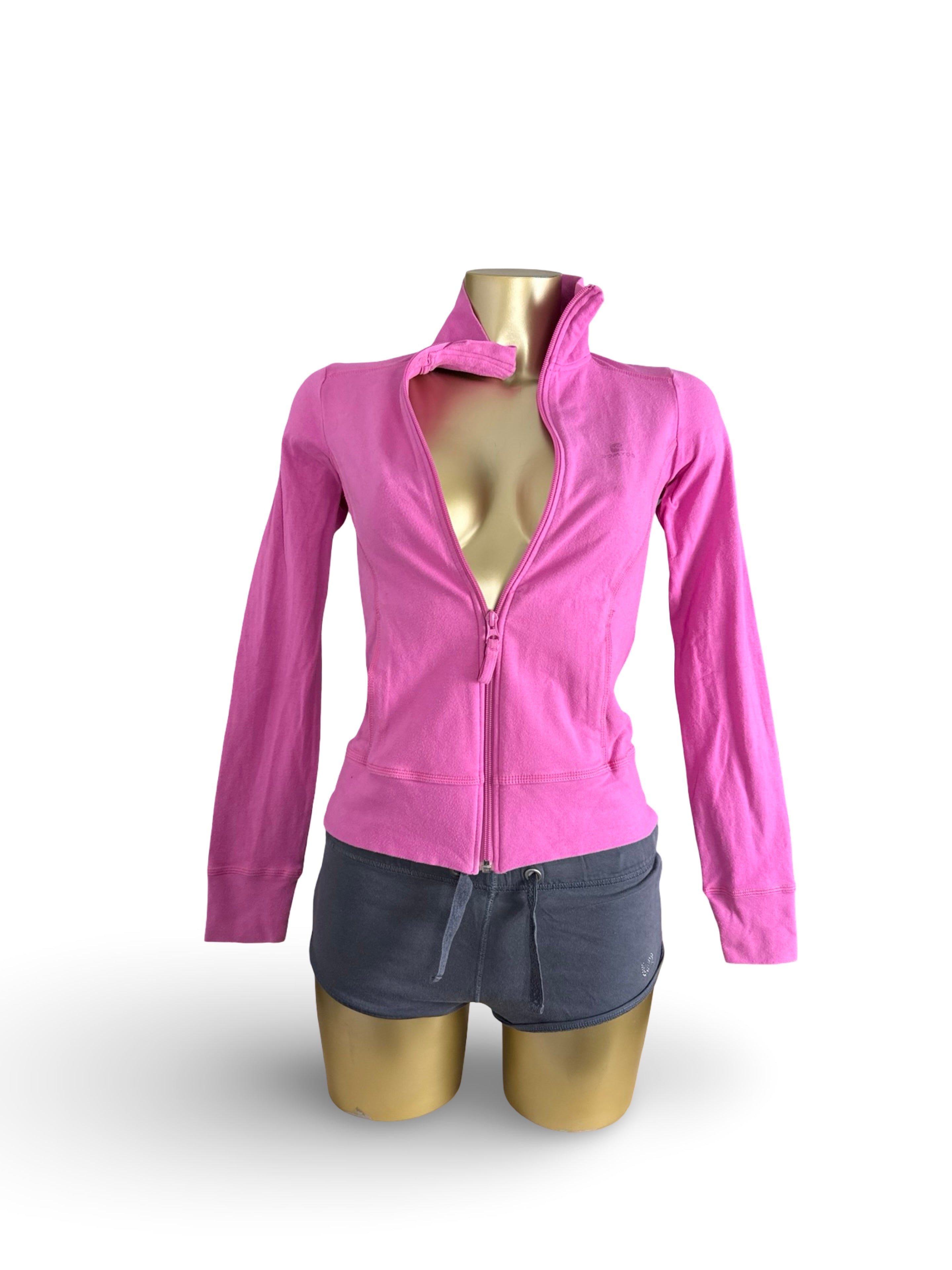 Pink zip activewear sweatshirt (M)
