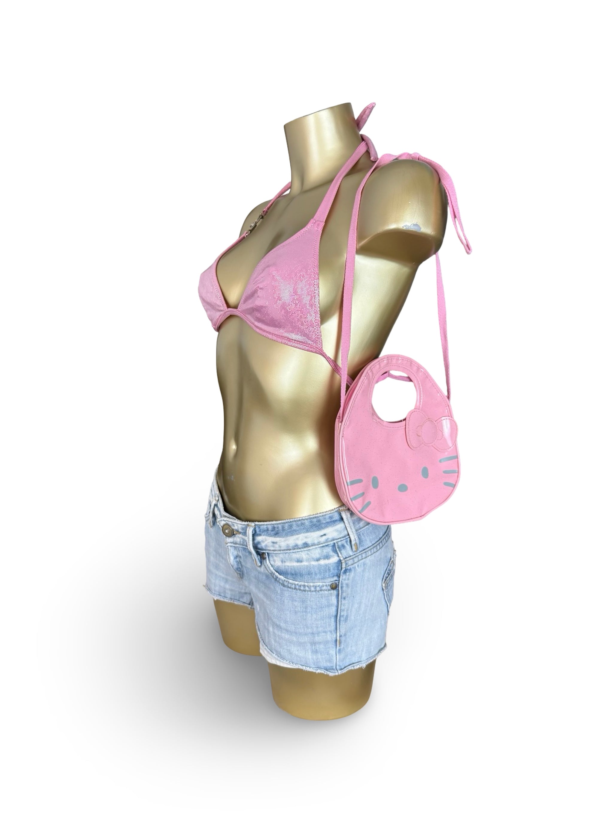 Pink kitten mini shoulder bag