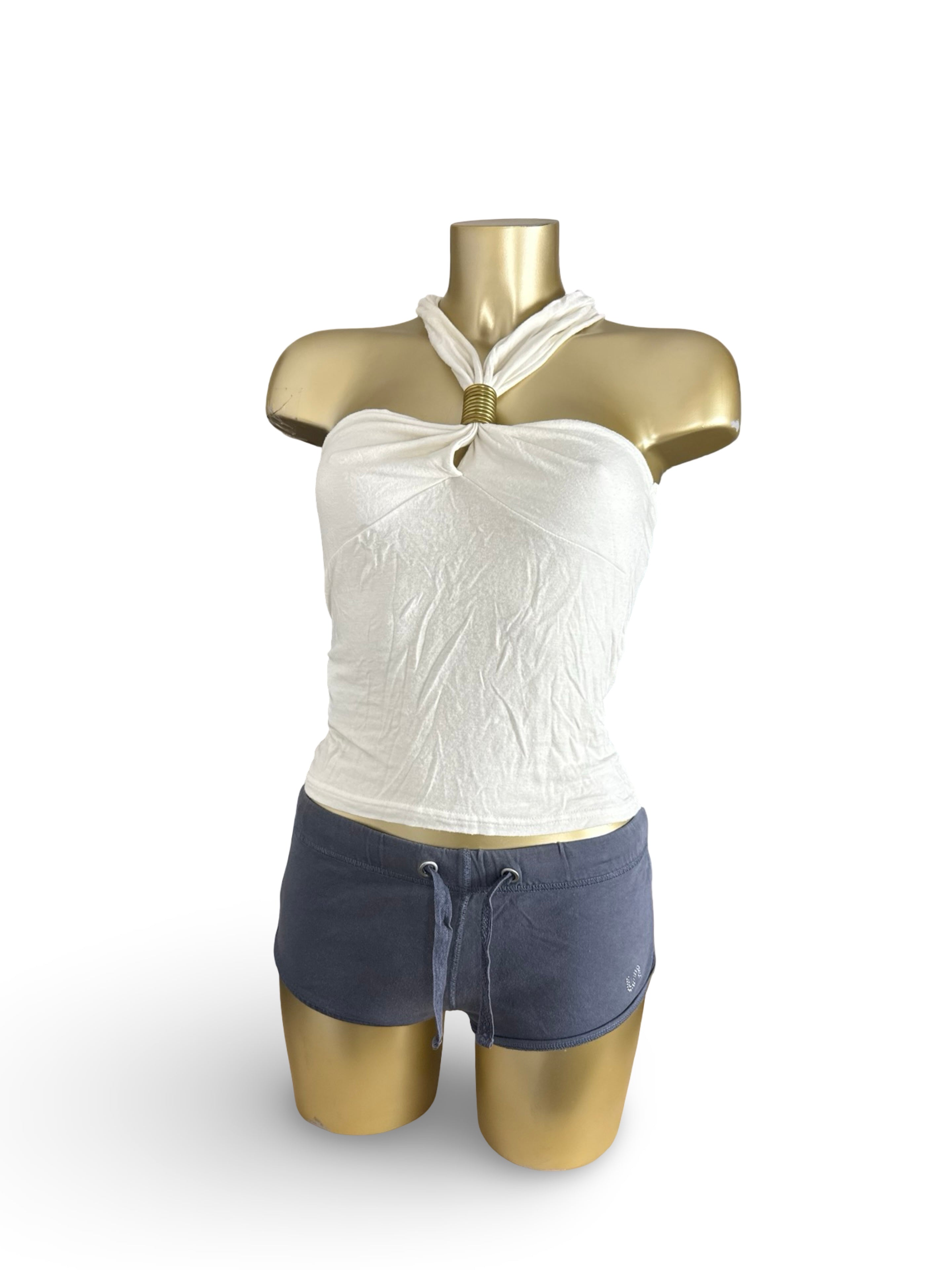 White stretchy halter top (M/L)