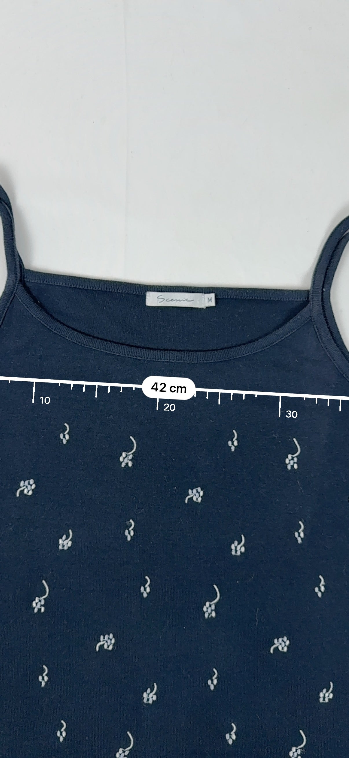 Navy cotton embroidered cami top (M/L)