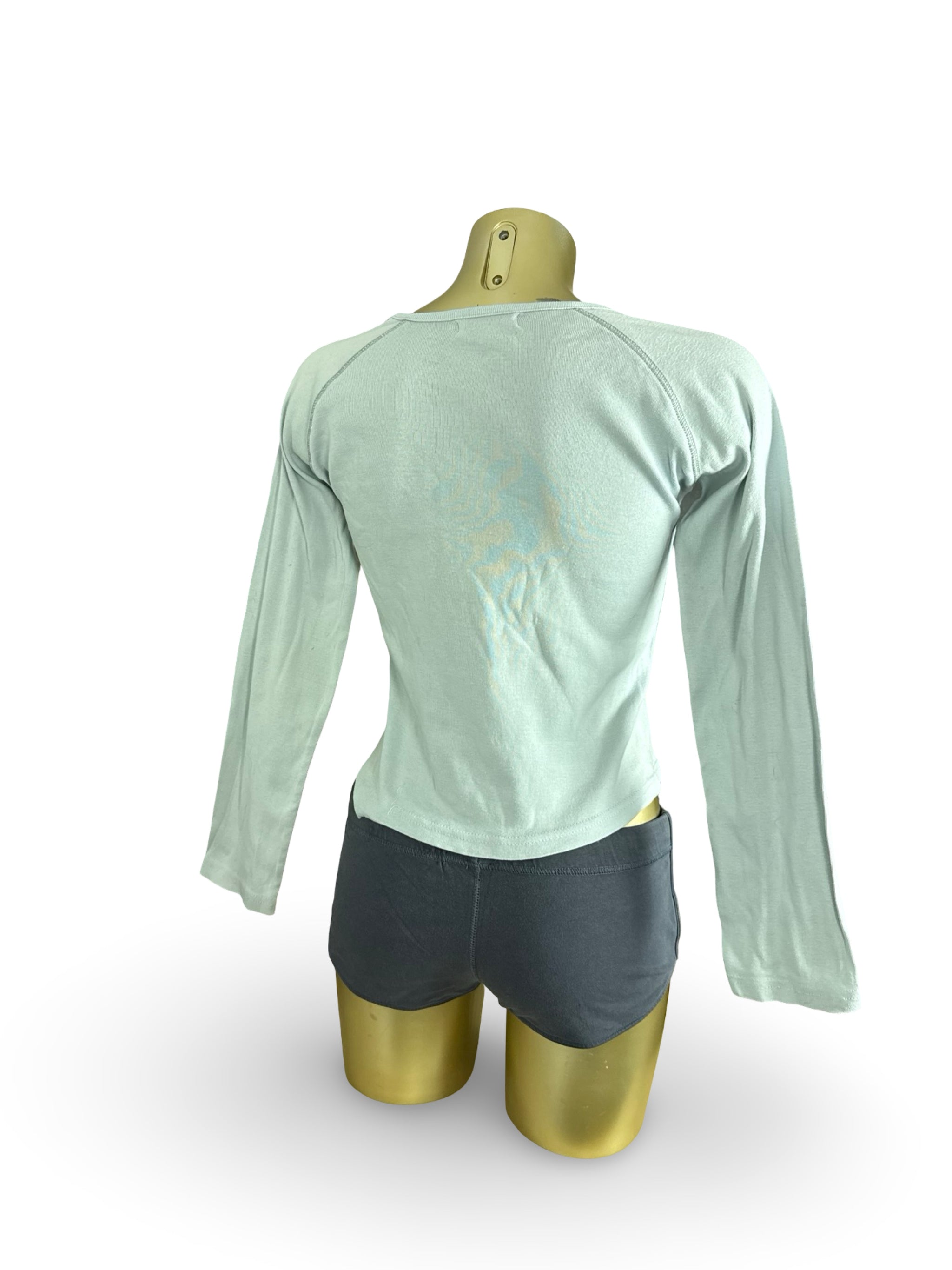 Baby blue graphic long sleeves top (M)