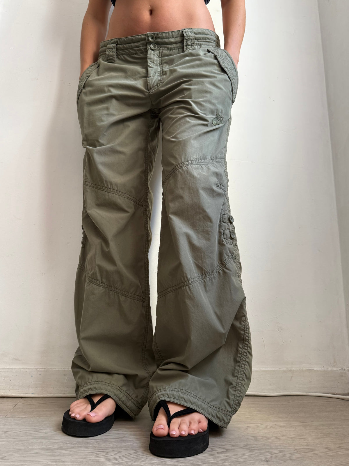 Pantalon corsaire taille basse à pois (S/M)