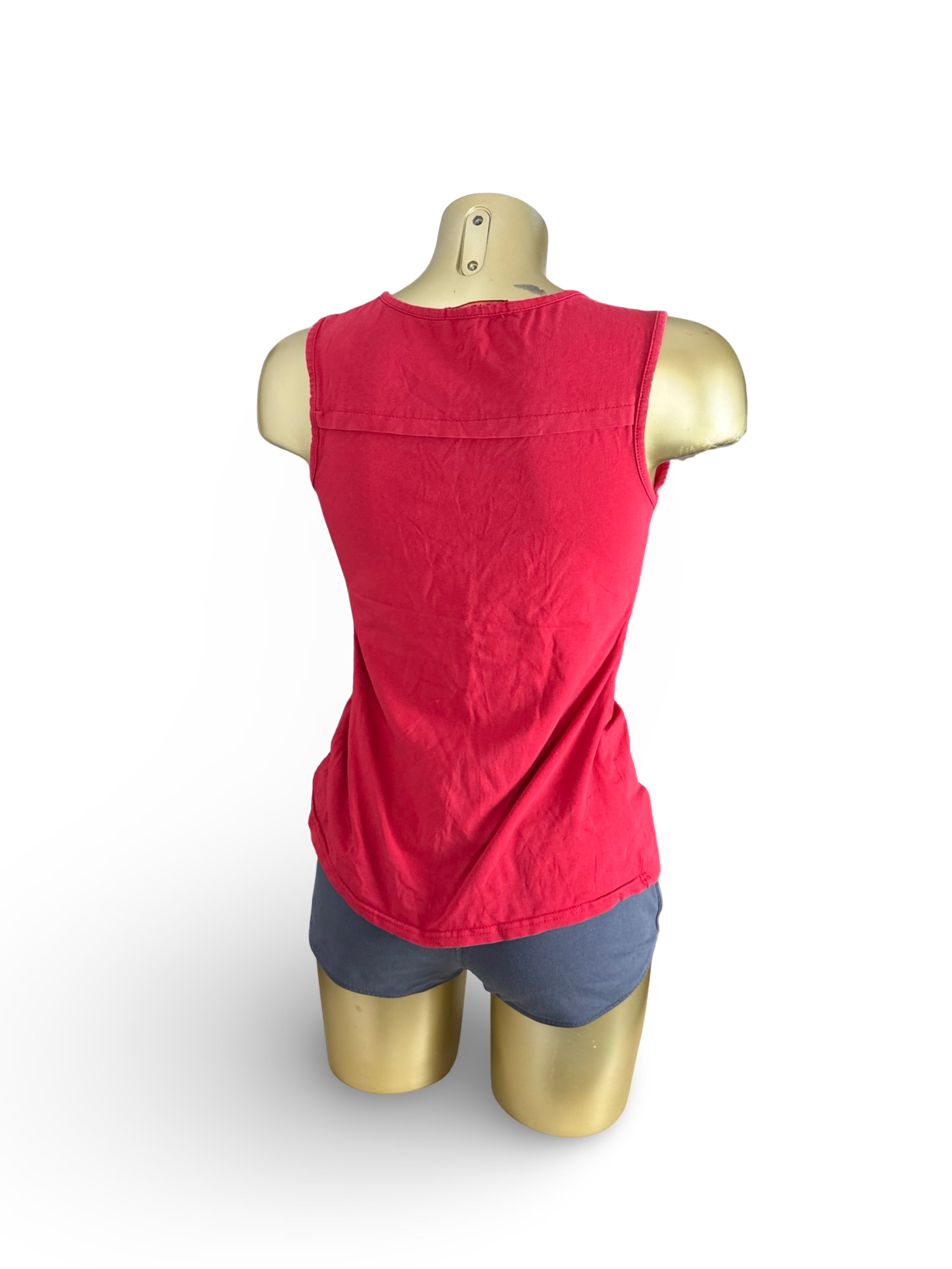 Red cotton graphic top (M/L)
