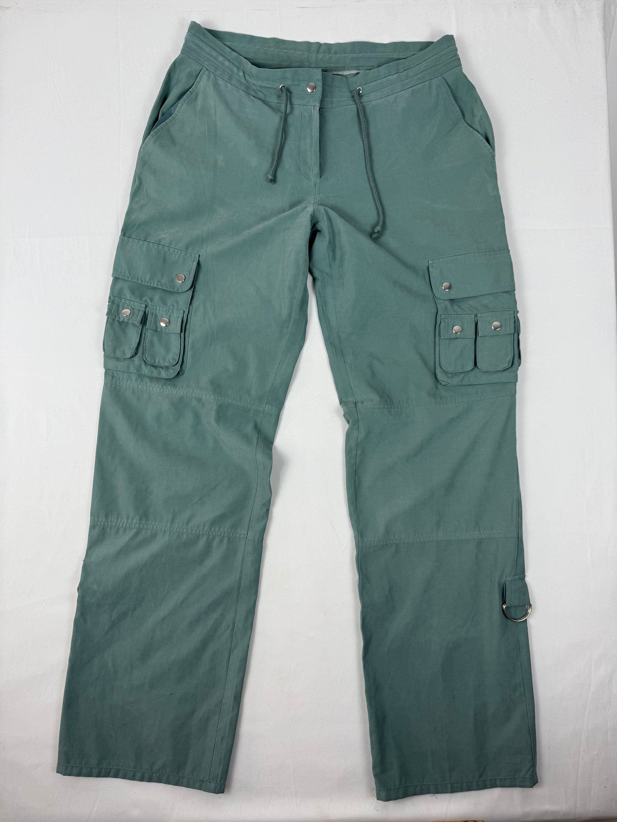 Khaki cargo low rise baggy joggers pants (M/L)